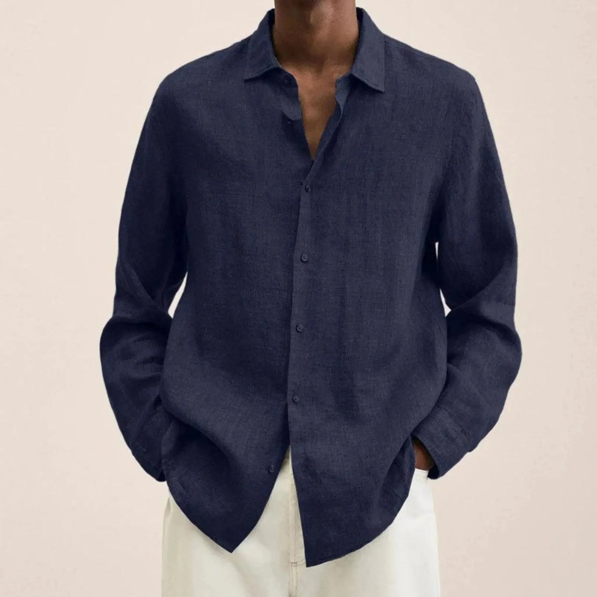 Linotique Élégant | Chemise Homme en Lin à Manches Longues