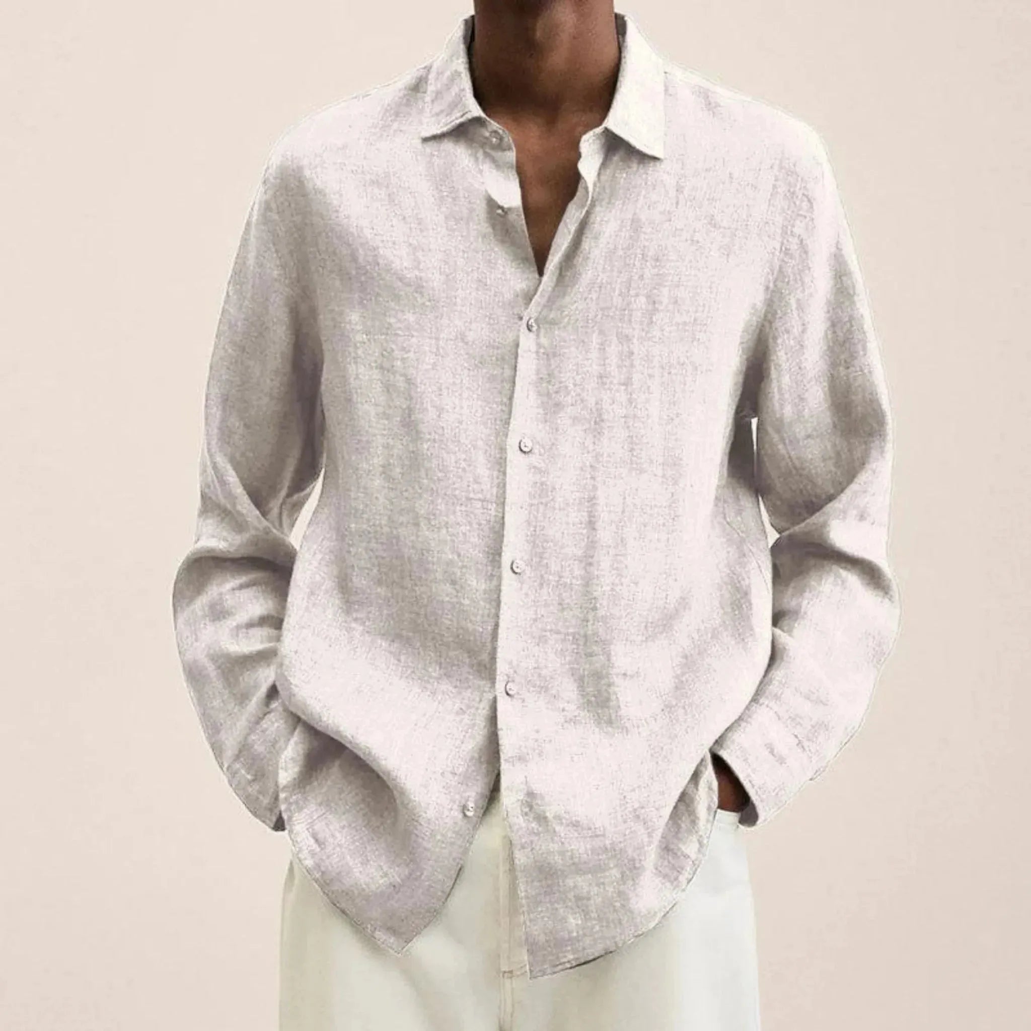 Linotique Élégant | Chemise Homme en Lin à Manches Longues