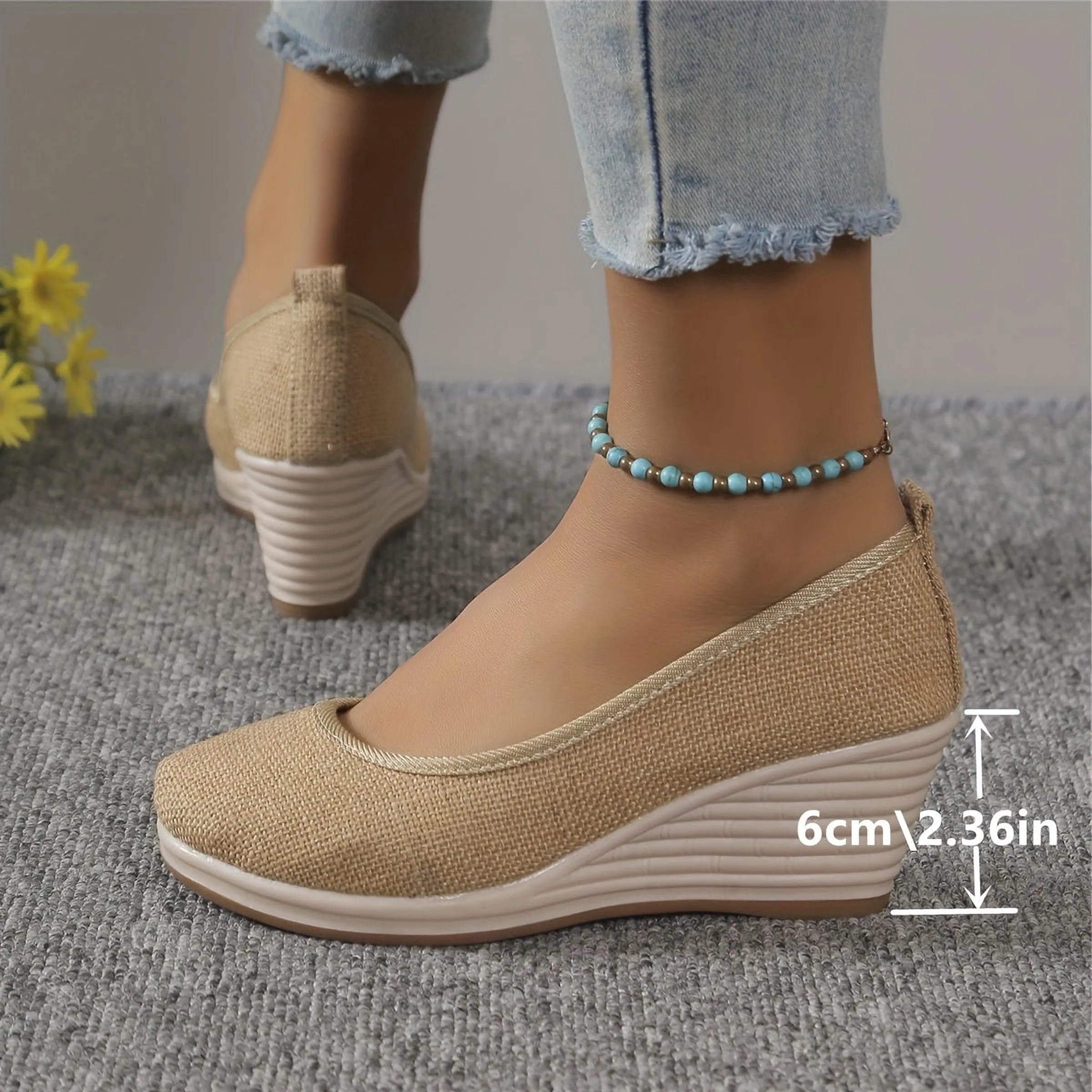 Liora Ventis | Chaussures femme à enfiler respirantes compensées