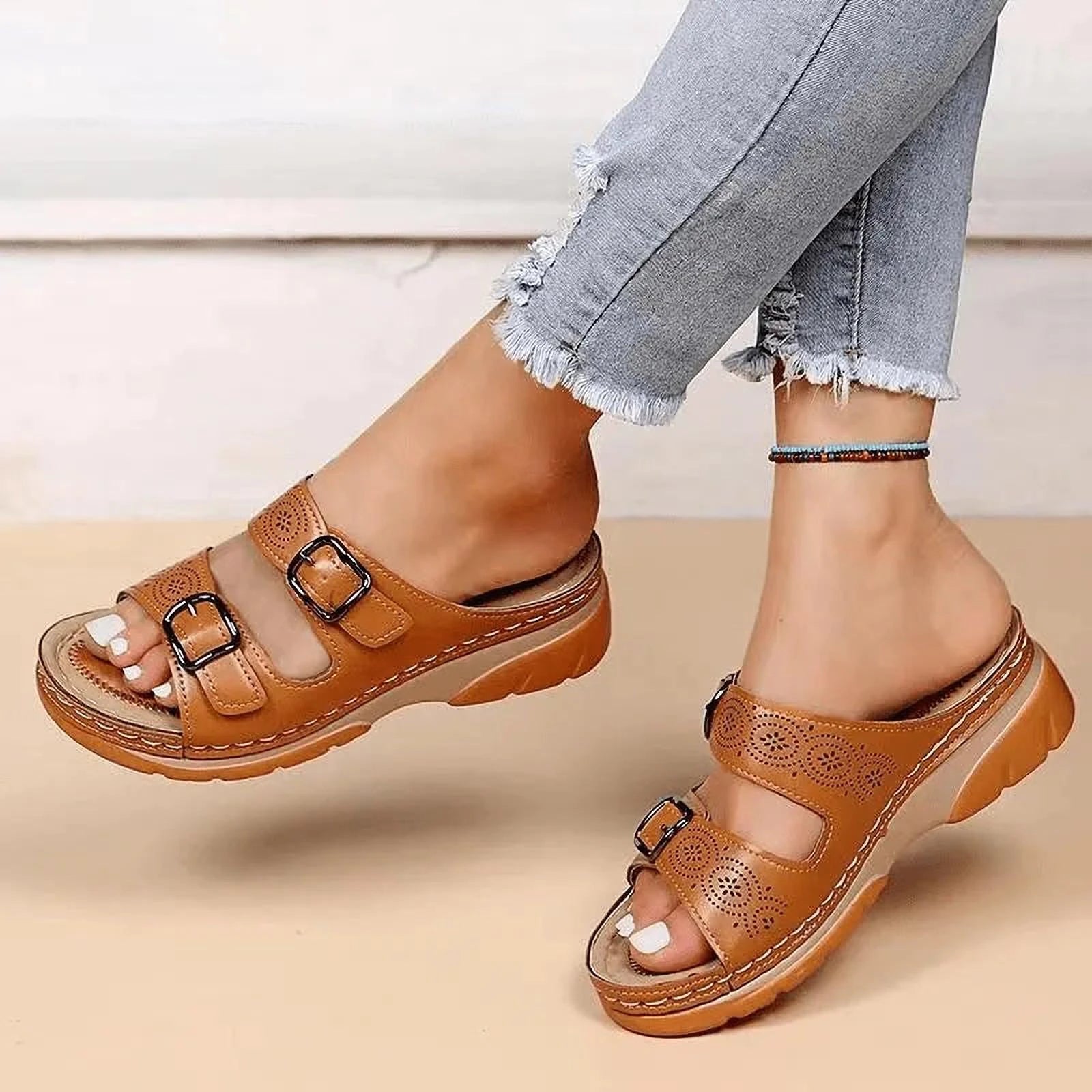 MarcheEnConfort | Sandales Ergonomiques en Cuir pour Confort Féminin