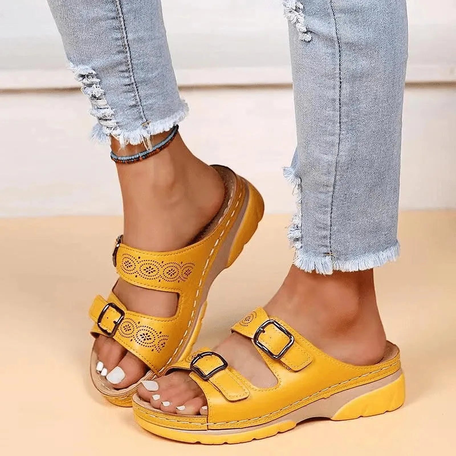 MarcheEnConfort | Sandales Ergonomiques en Cuir pour Confort Féminin
