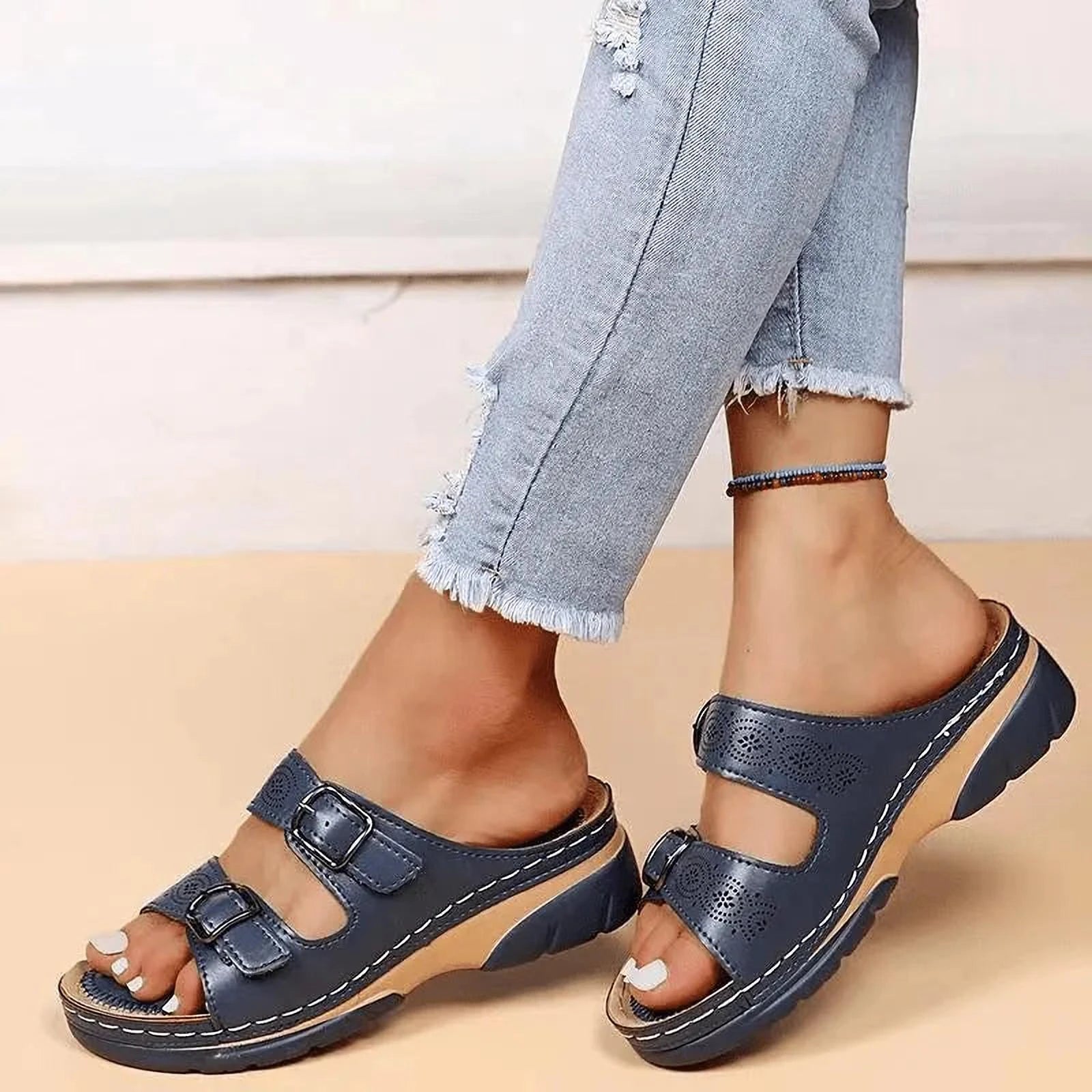 MarcheEnConfort | Sandales Ergonomiques en Cuir pour Confort Féminin
