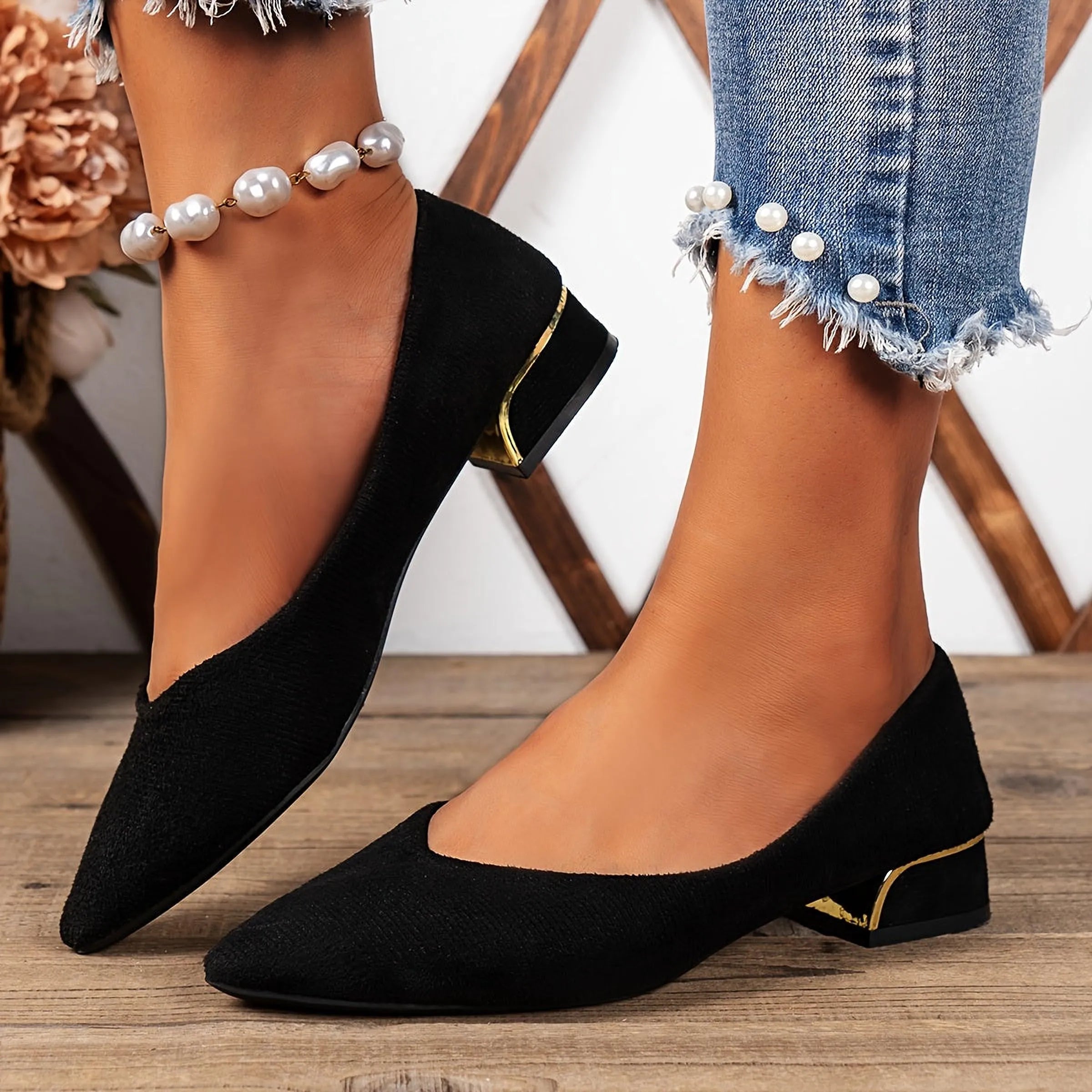 Naya Ombre | Escarpins chunky noirs polyvalents pour femmes