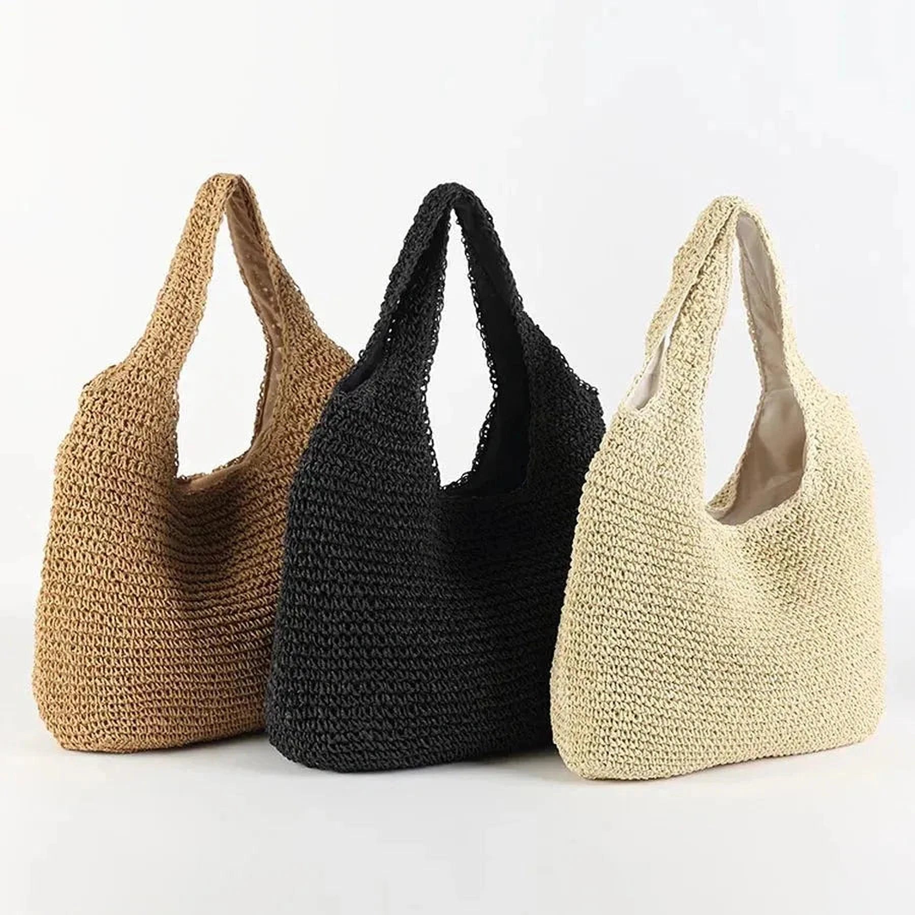 Panier de Soleil | Élégant Sac de Plage en Paille pour Femmes