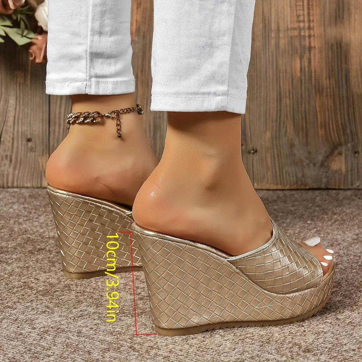 Saphira Claire | Sandales compensées peep-toe élégantes pour femmes