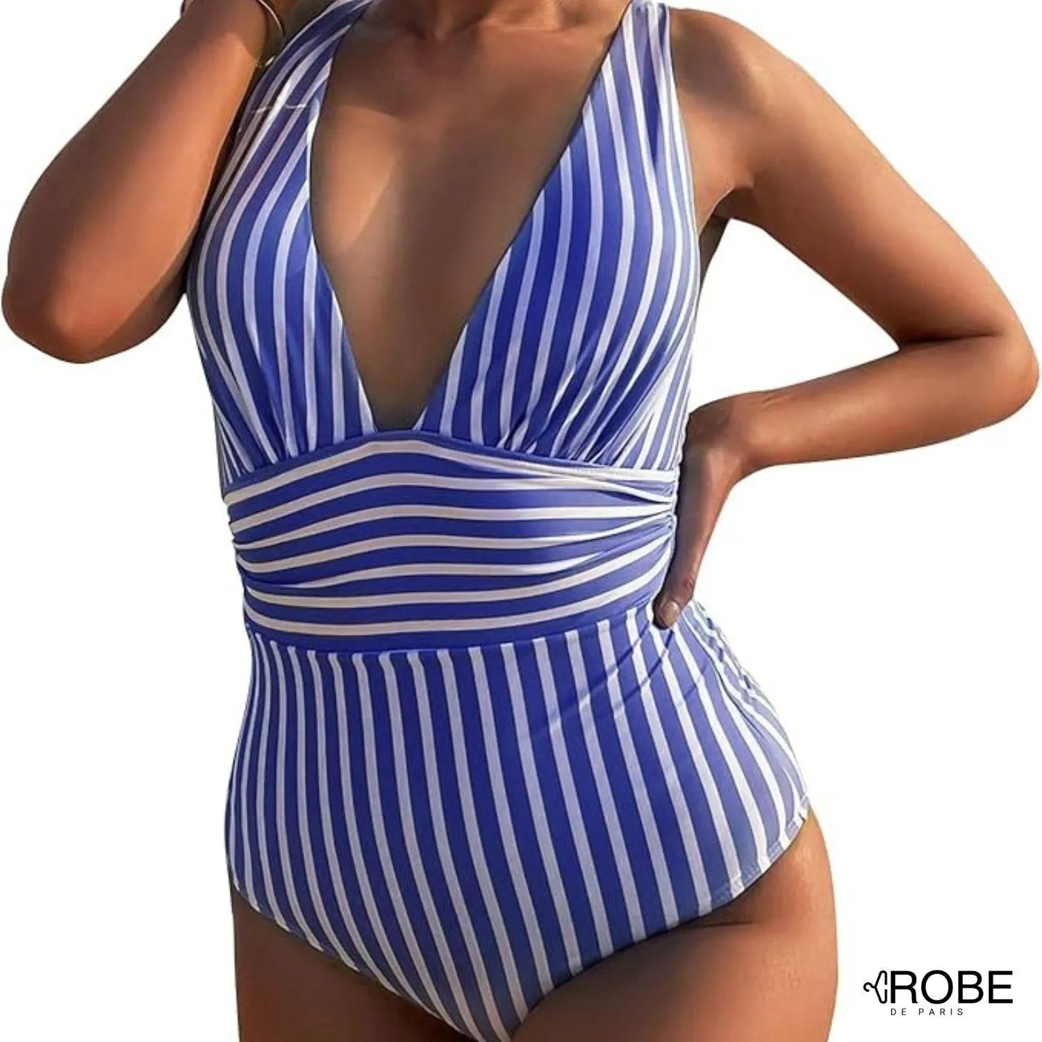 Selvara | Maillot de bain femme à rayures chic et élégant