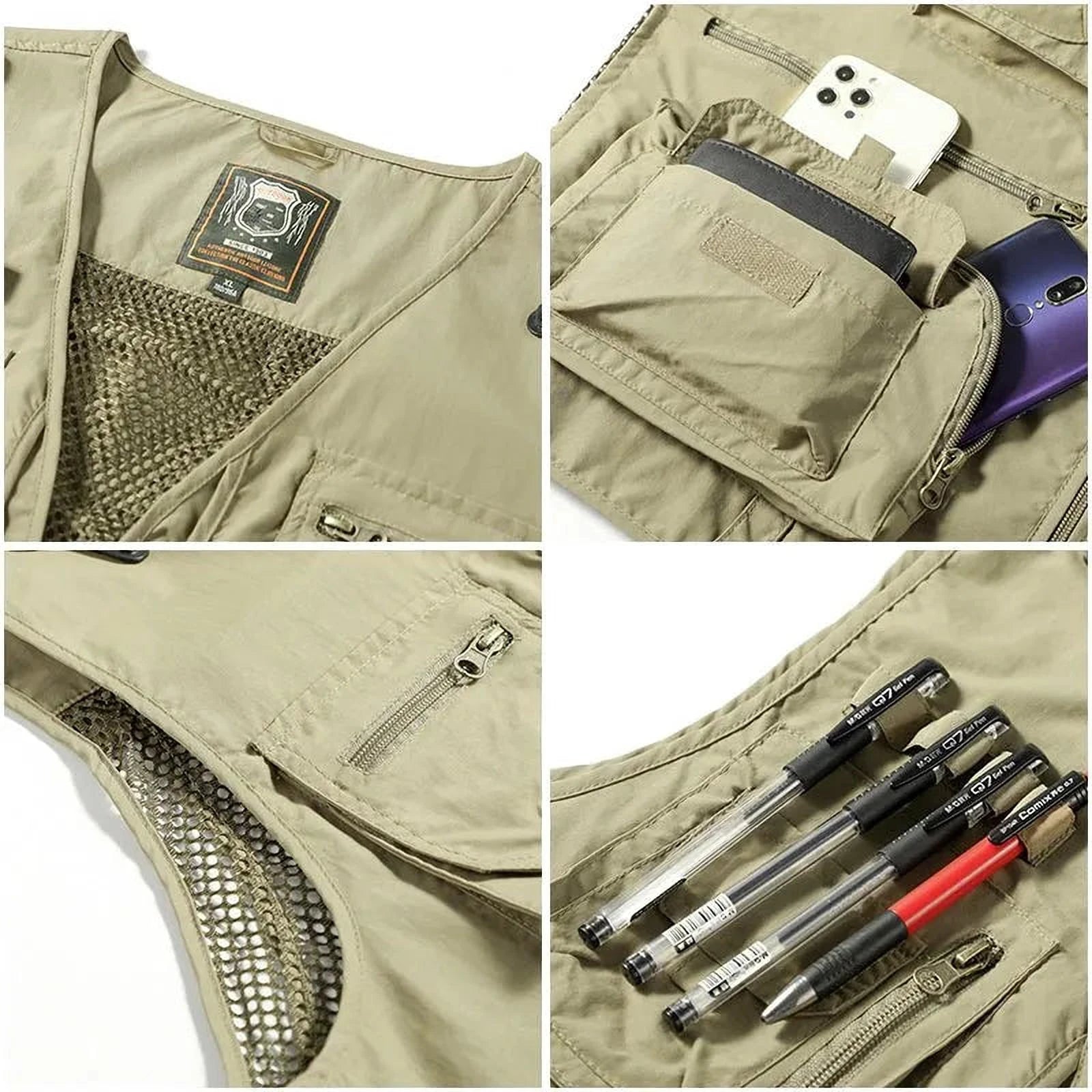 Veste Action Hommes | Gilet Utilitaire Multi-Poches Pratique
