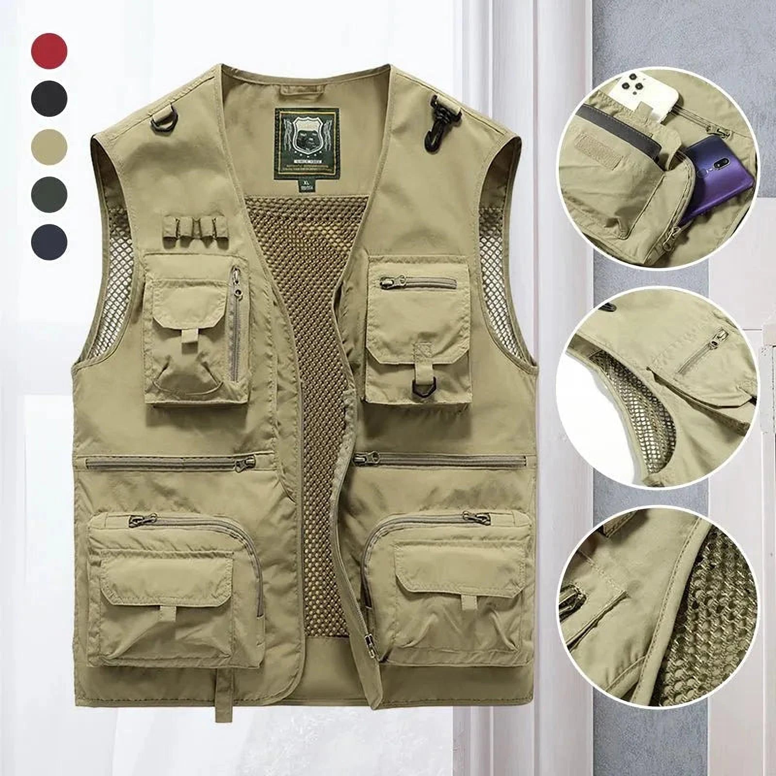 Veste Action Hommes | Gilet Utilitaire Multi-Poches Pratique