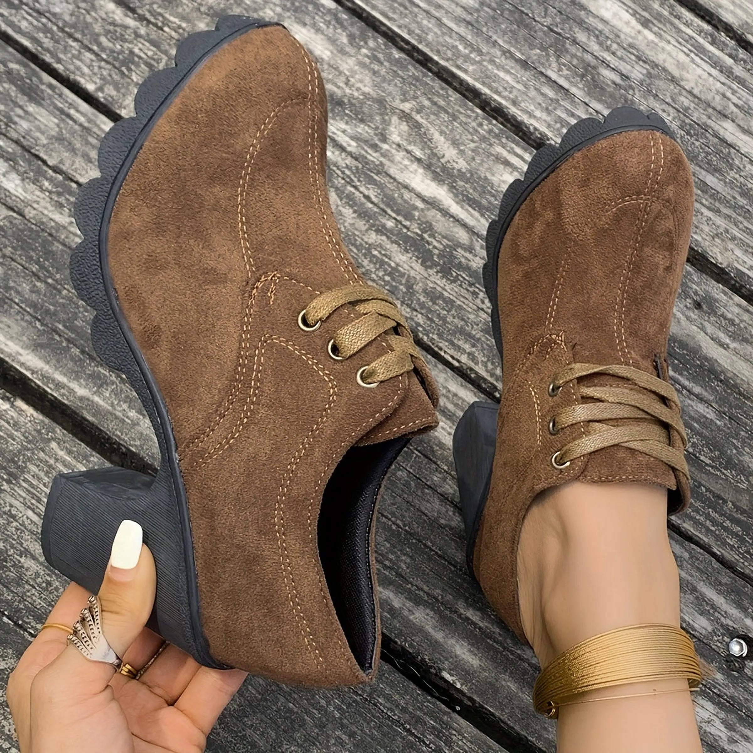 Vintage Chic | Bottines Retro Confortables avec Talon Bloc