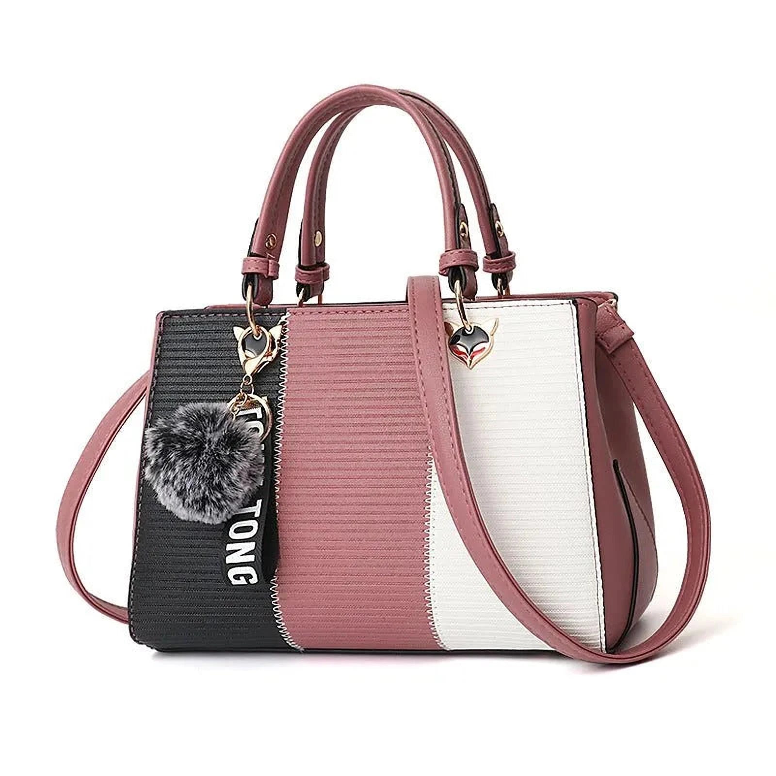 ChicHélice Sac | Sac à Main Tressé Élégant avec Pompon Déco
