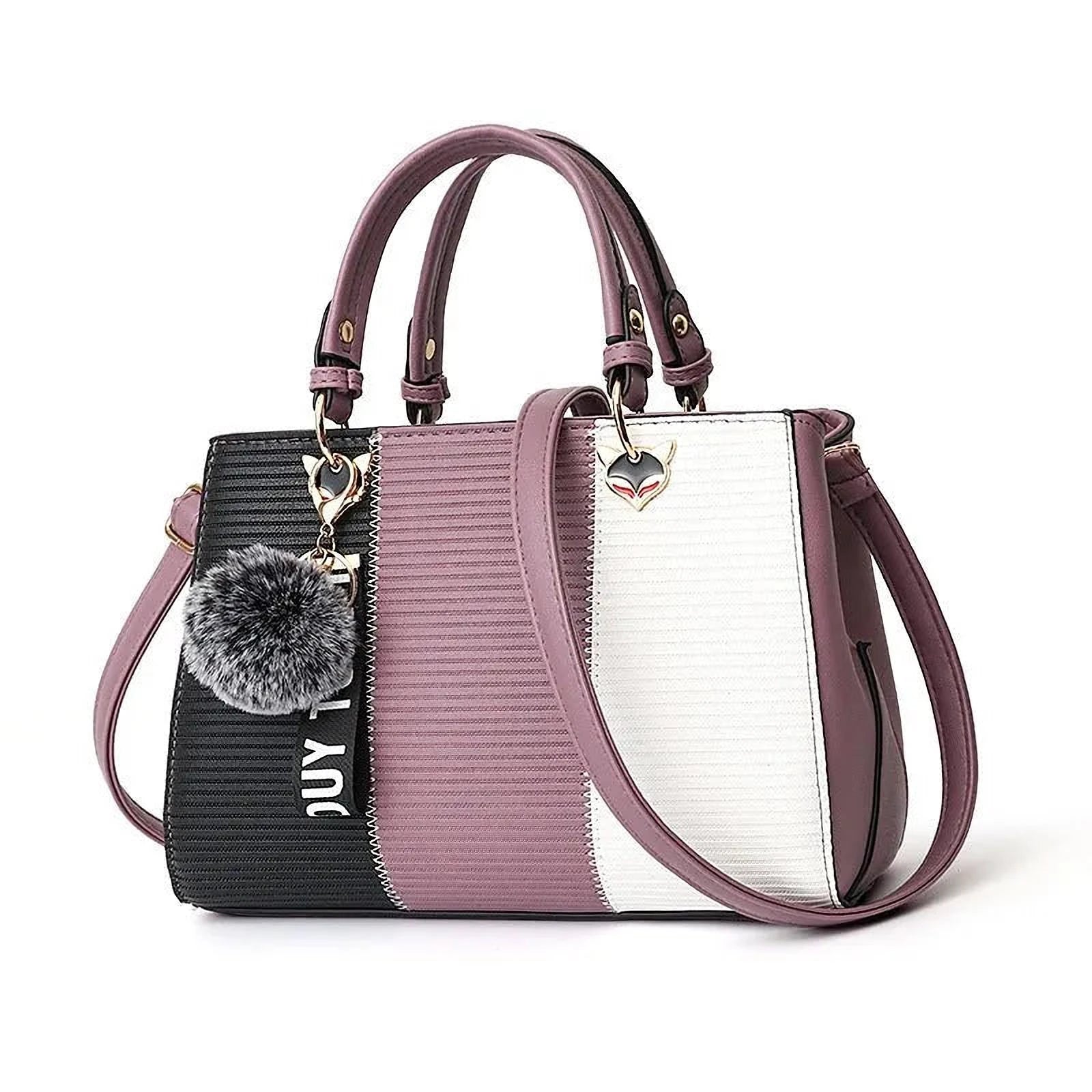 ChicHélice Sac | Sac à Main Tressé Élégant avec Pompon Déco