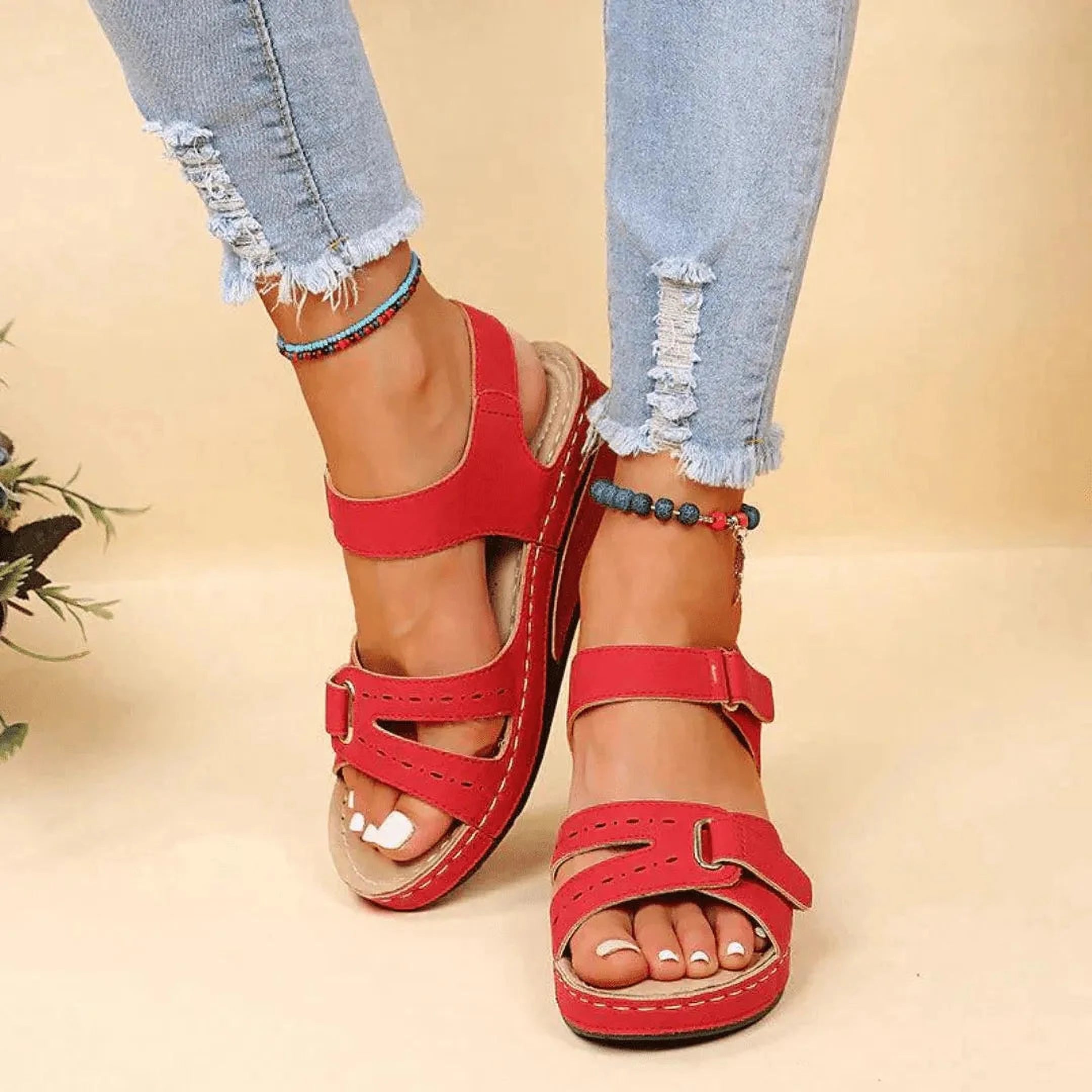 Confort Chic Sandales | Sandales Ergonomiques en Cuir pour Femmes