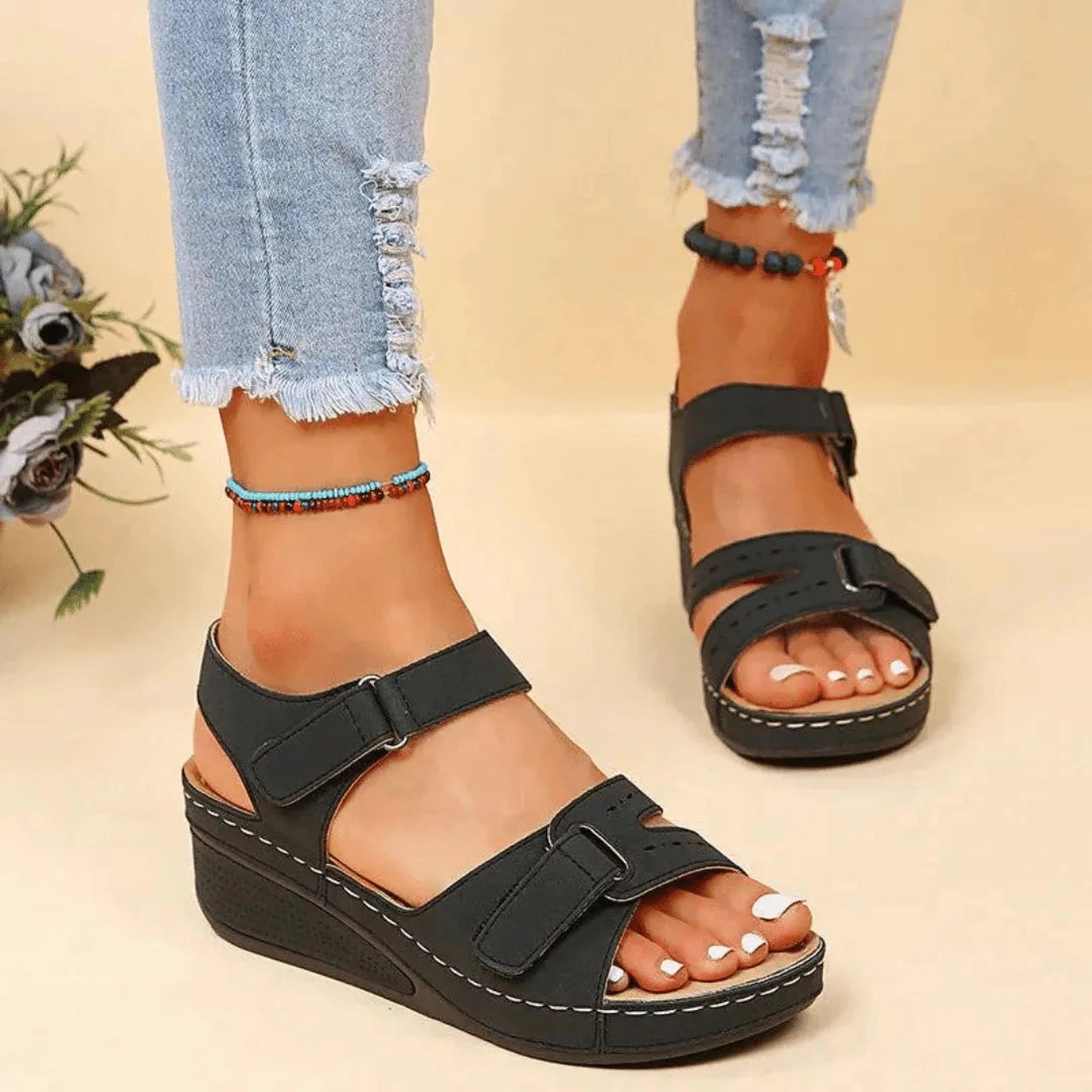 Confort Chic Sandales | Sandales Ergonomiques en Cuir pour Femmes