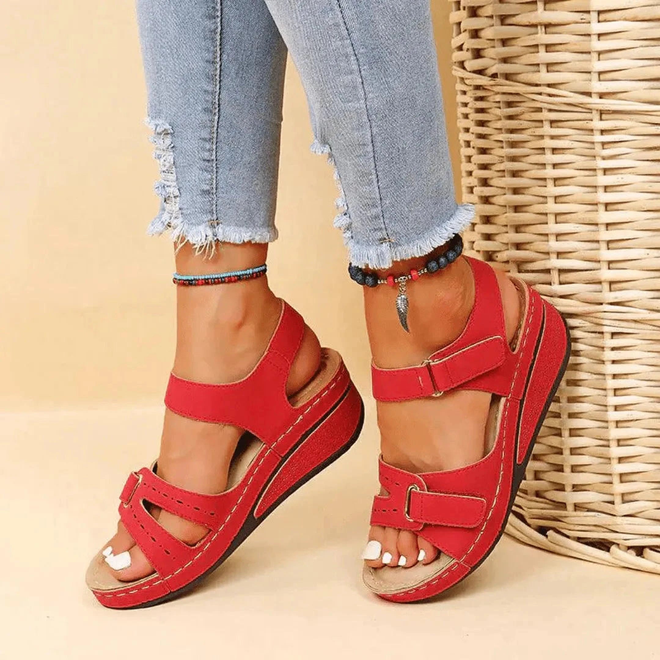 Confort Chic Sandales | Sandales Ergonomiques en Cuir pour Femmes
