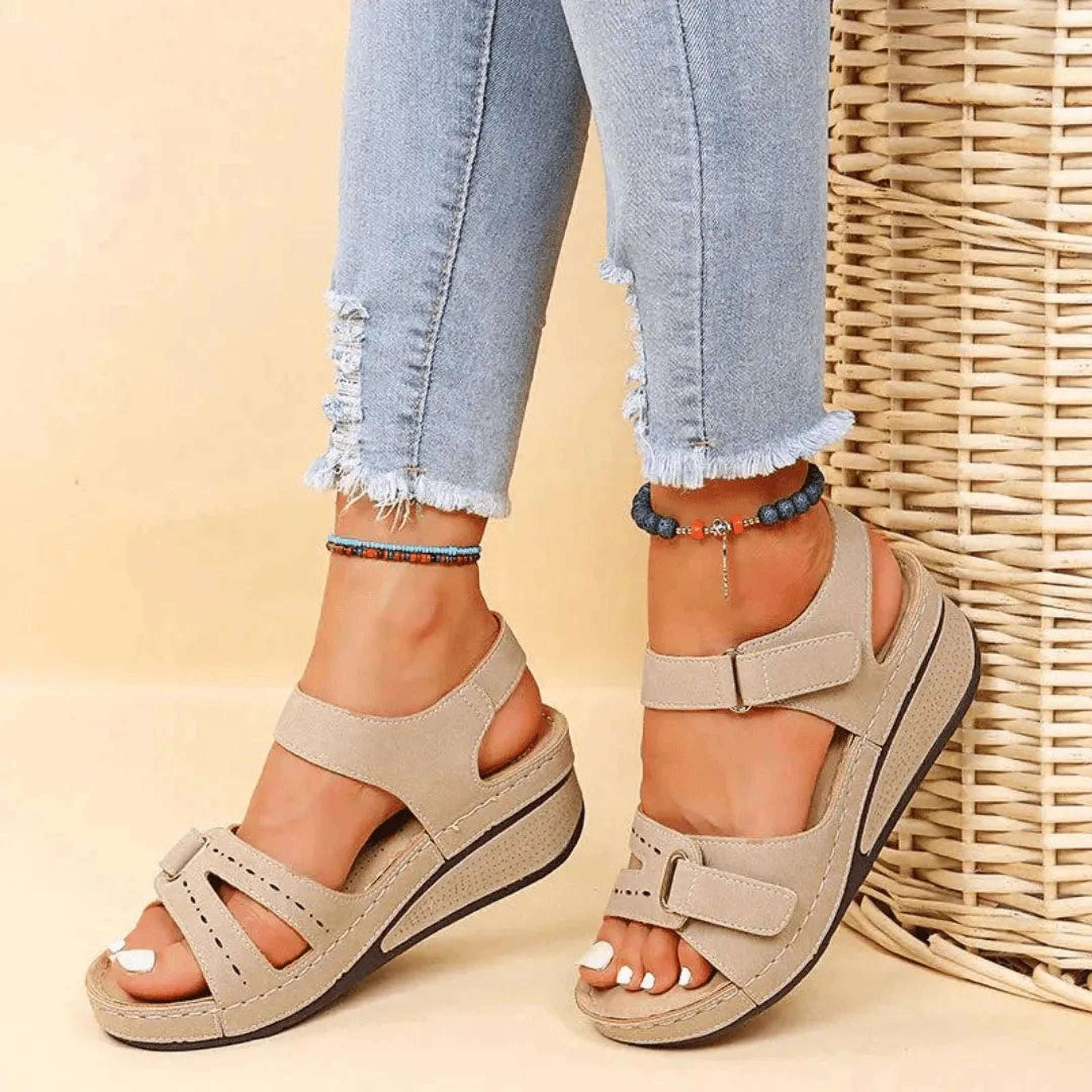 Confort Chic Sandales | Sandales Ergonomiques en Cuir pour Femmes