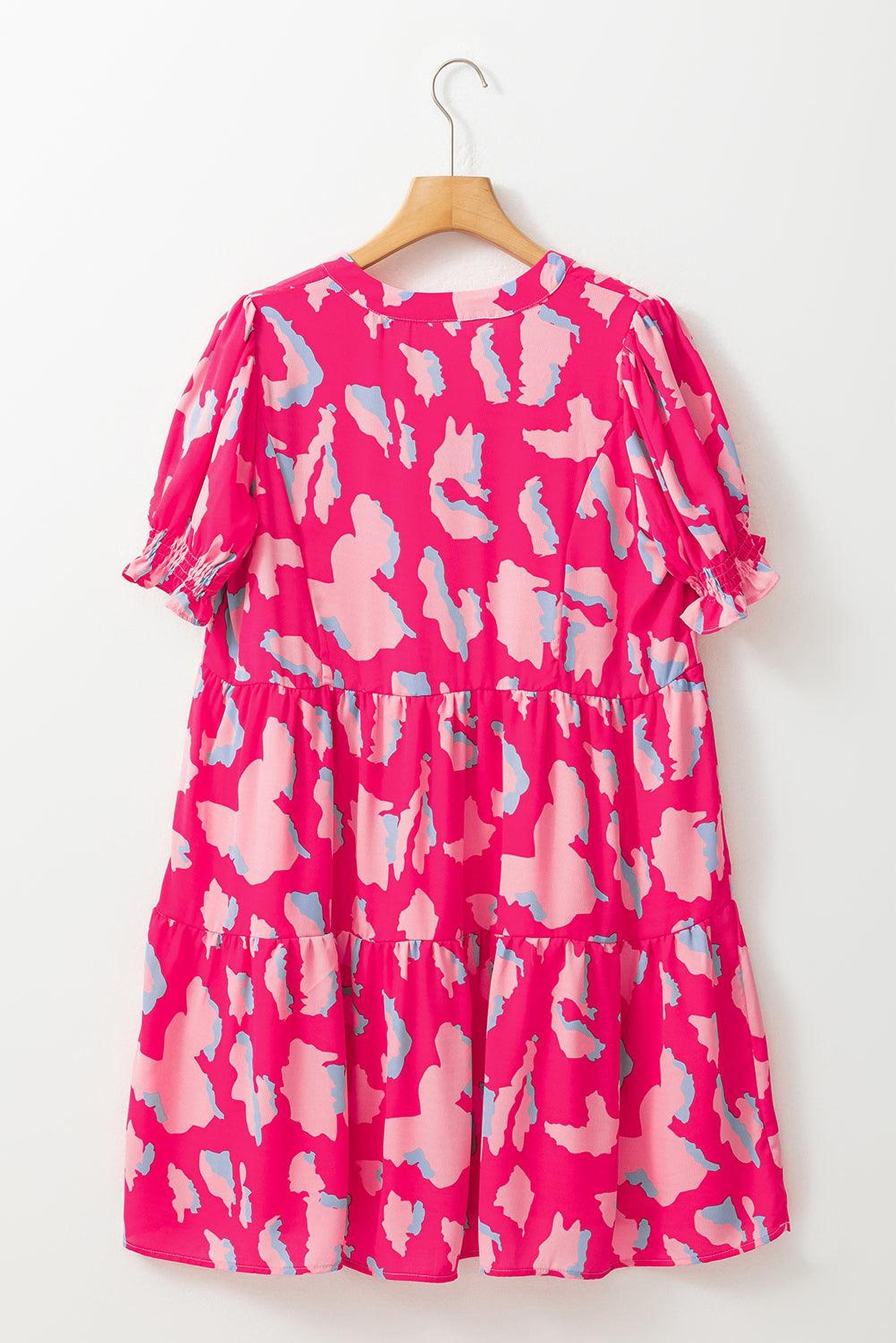 Mini robe avec imprimé abstrait et manches bouffantes