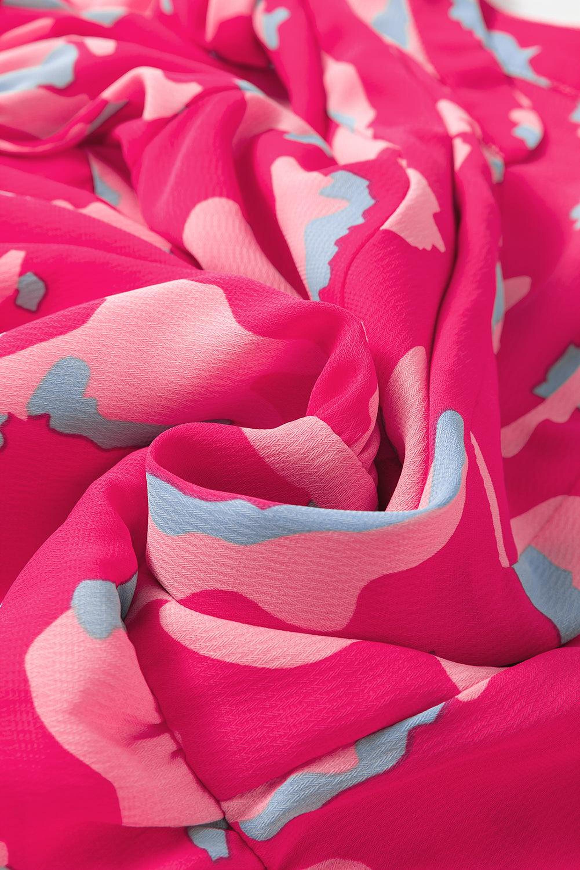 Mini robe avec imprimé abstrait et manches bouffantes