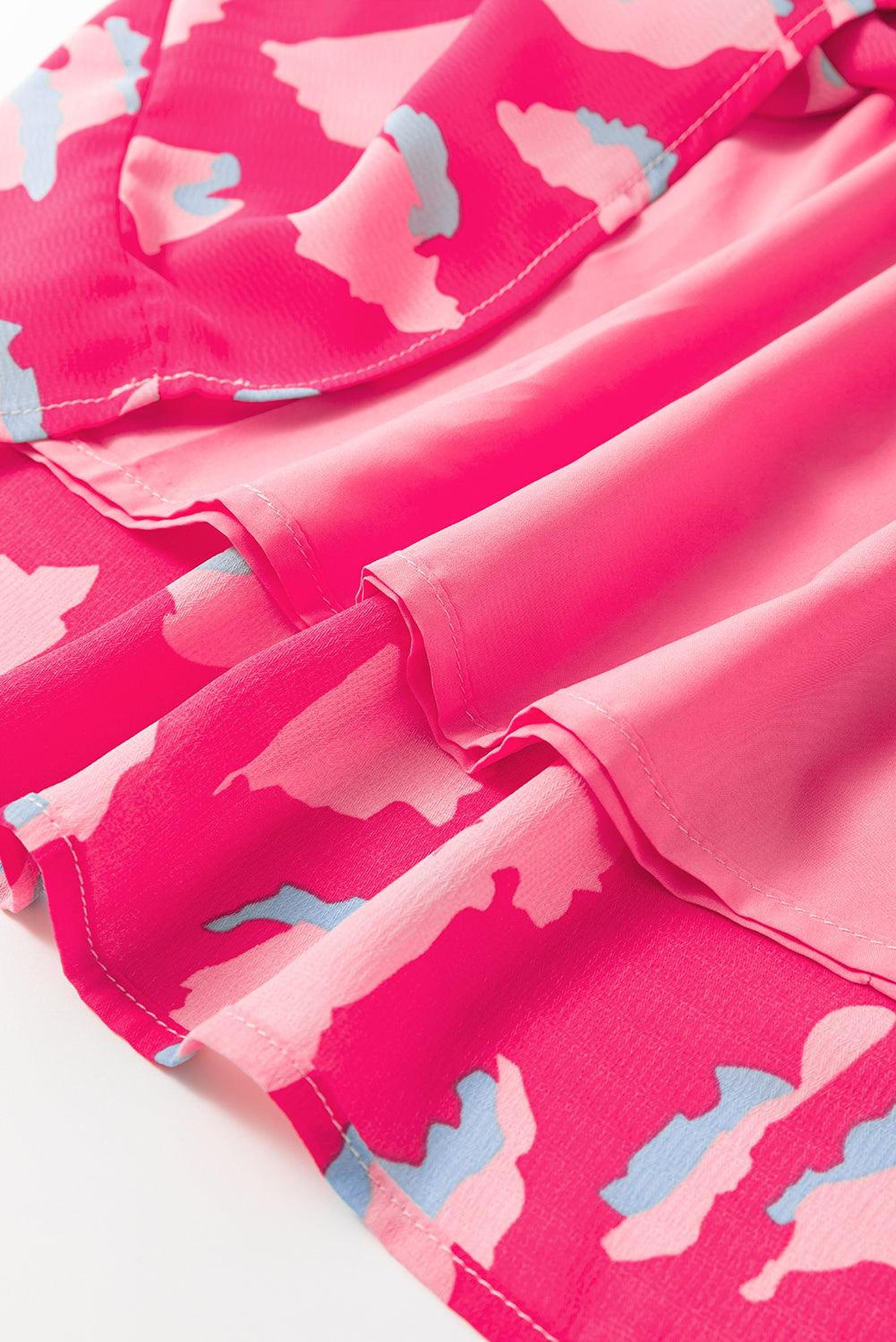 Mini robe avec imprimé abstrait et manches bouffantes