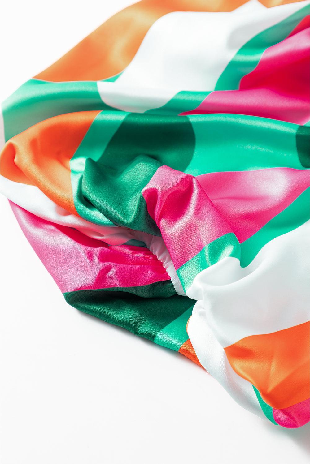 Robe avec imprimé abstrait et manches bouffantes