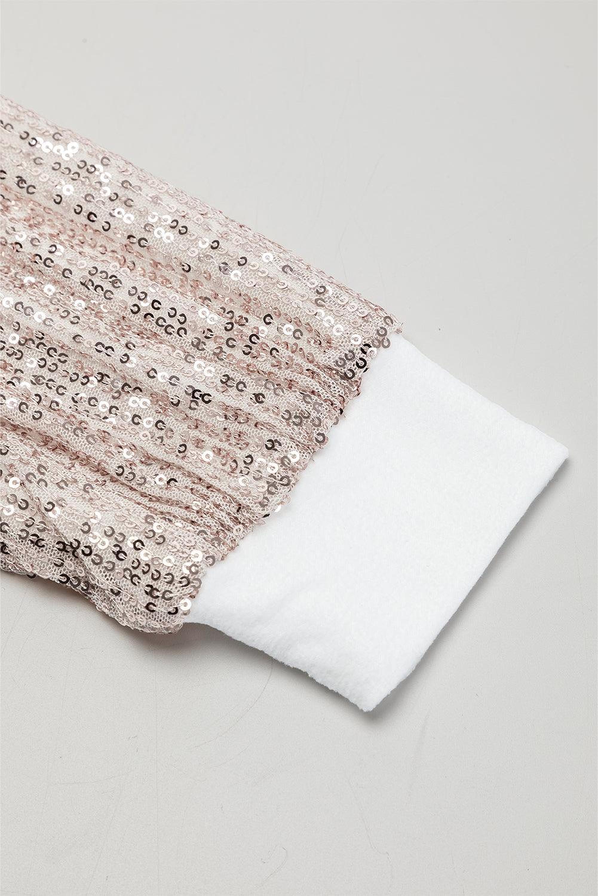 Mini-robe shift à manche bouffante avec paillettes, élégante et scintillante
