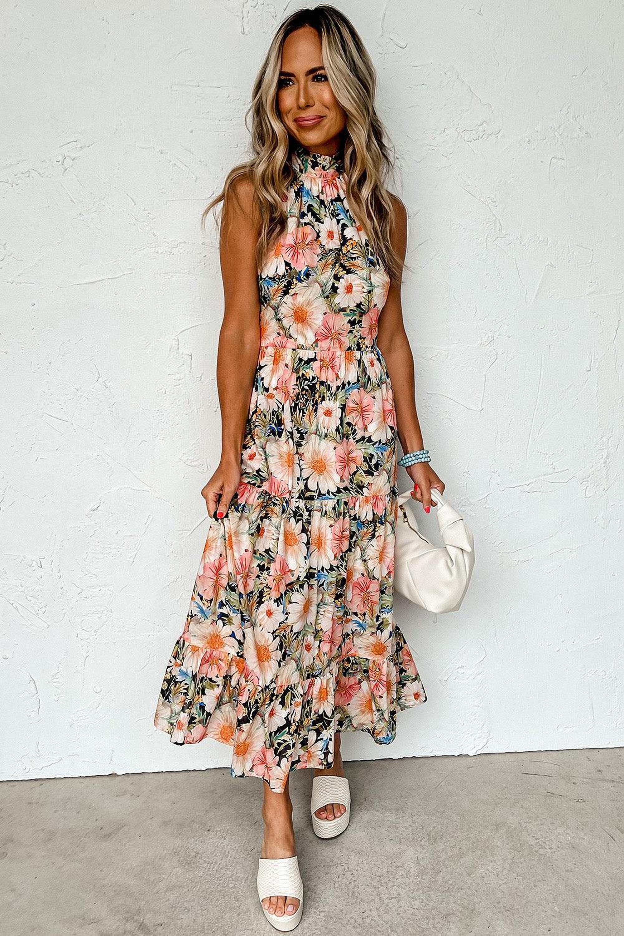 Robe longue bohème à imprimé fleuri