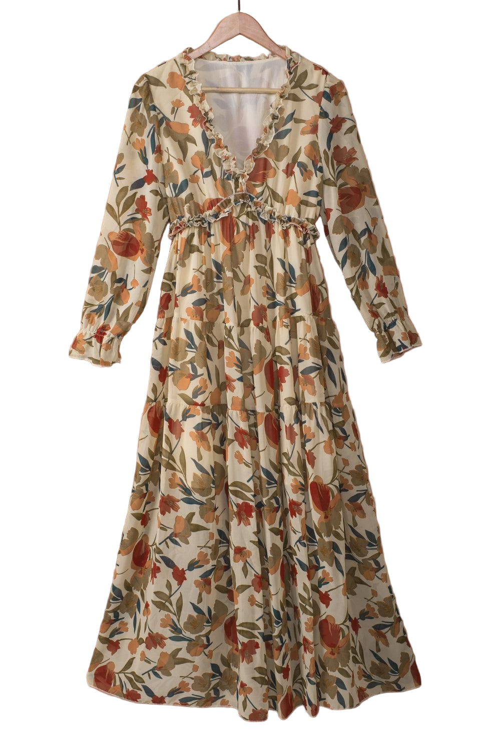 Maxi robe étagée élégante Wild Lotus pour toutes occasions