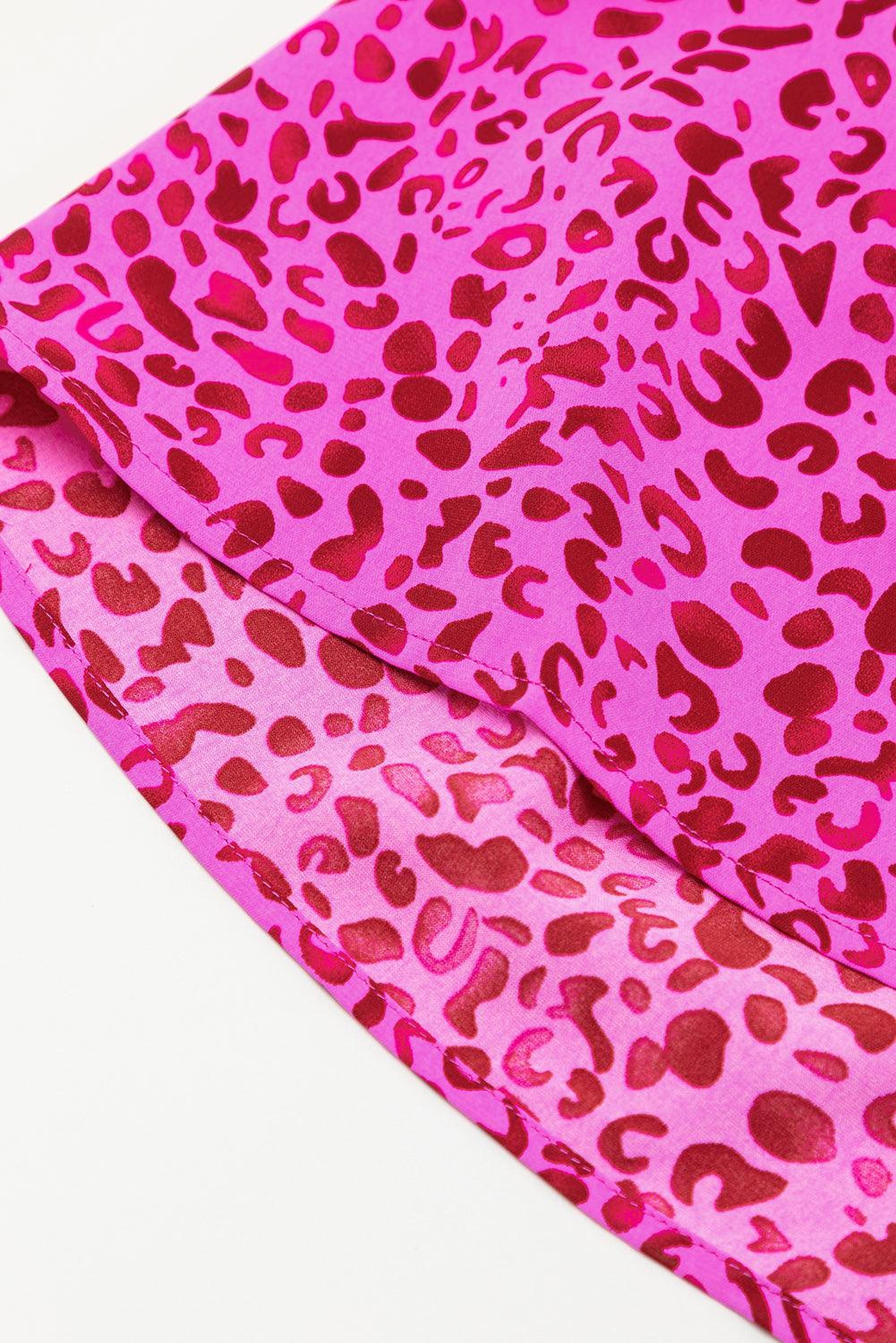 Robe maxi à motif panthère avec volants
