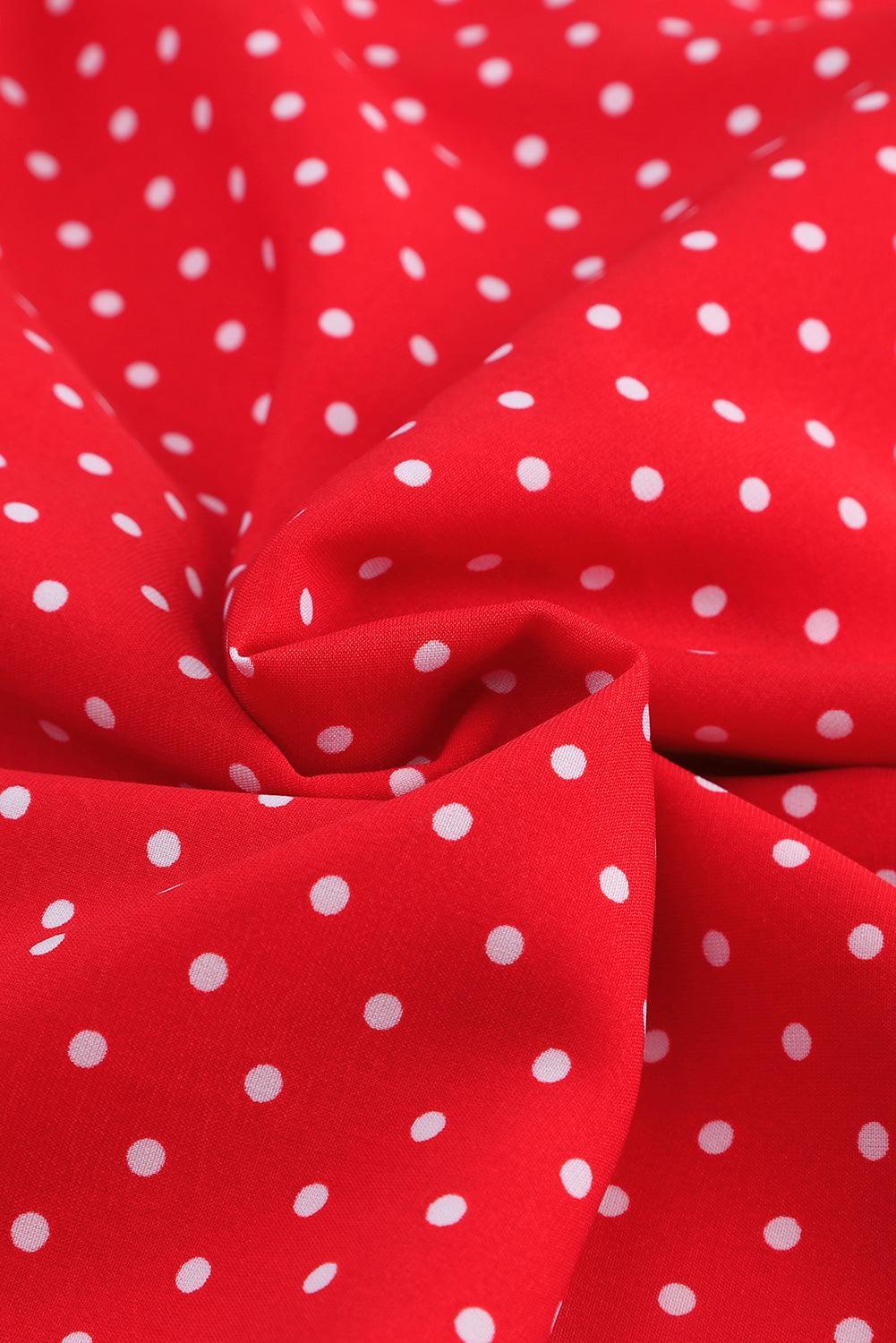 Robe à col en V à volants avec manches à pois pour un style décontracté