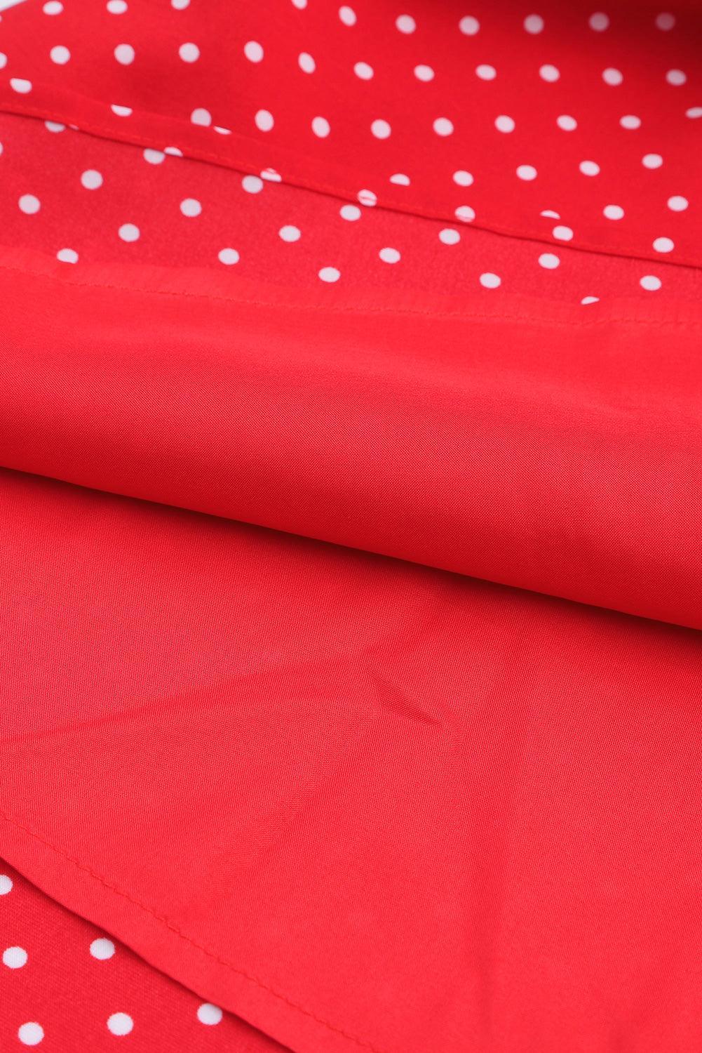 Robe à col en V à volants avec manches à pois pour un style décontracté