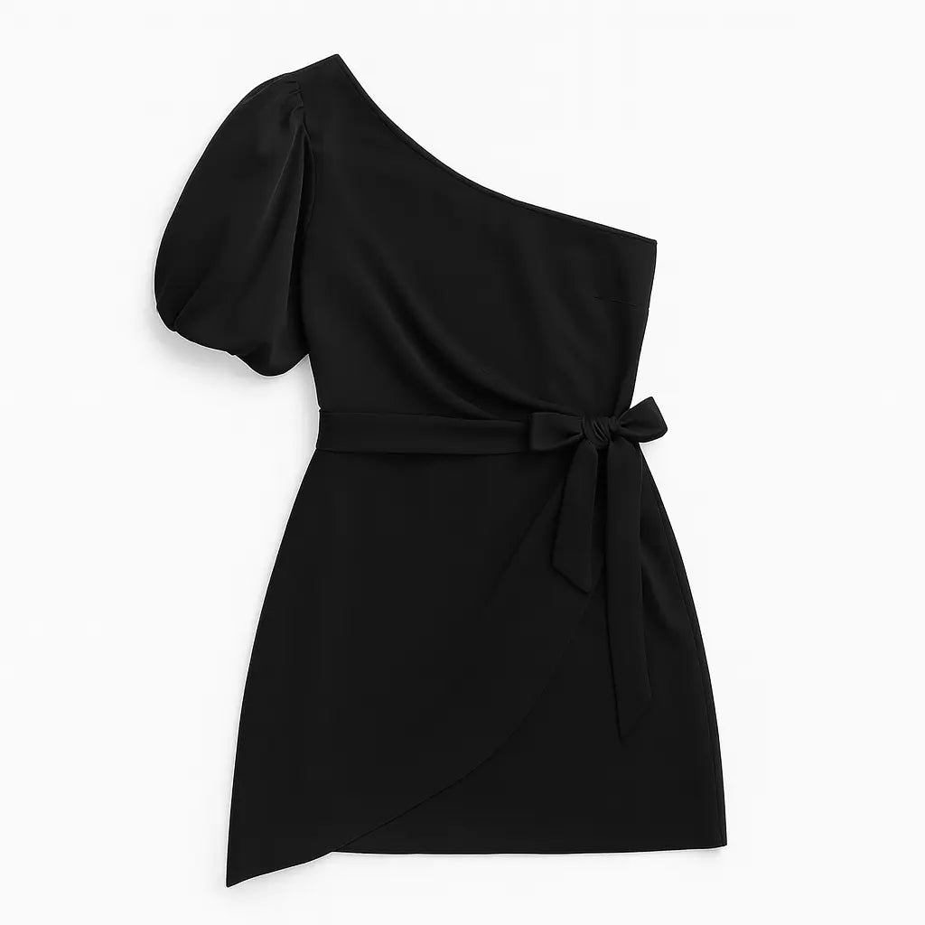 Élégance Asymétrique | Robe Noeud Torsadé pour un Style Moderne