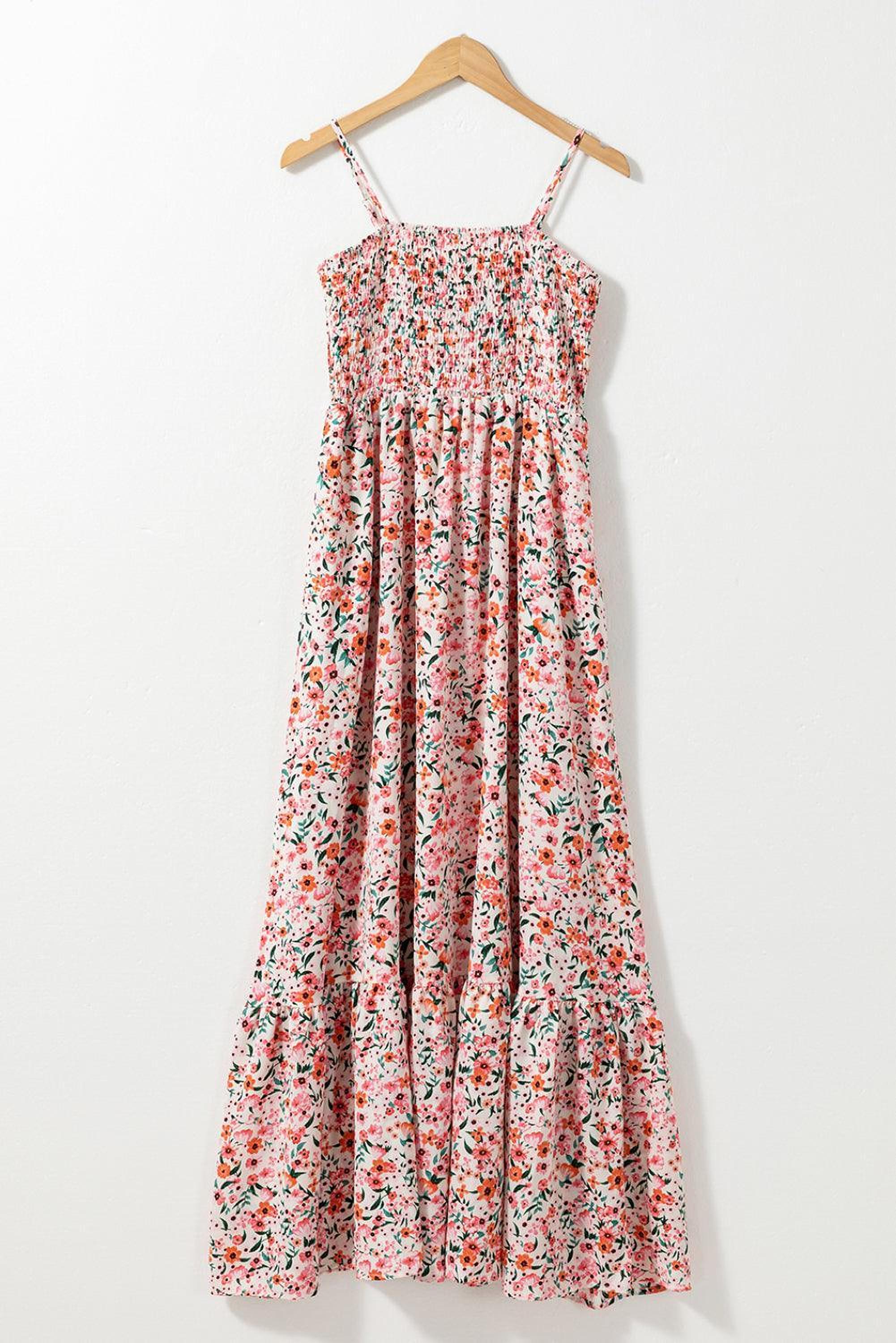Maxi-robe bohème à fleurs avec volants