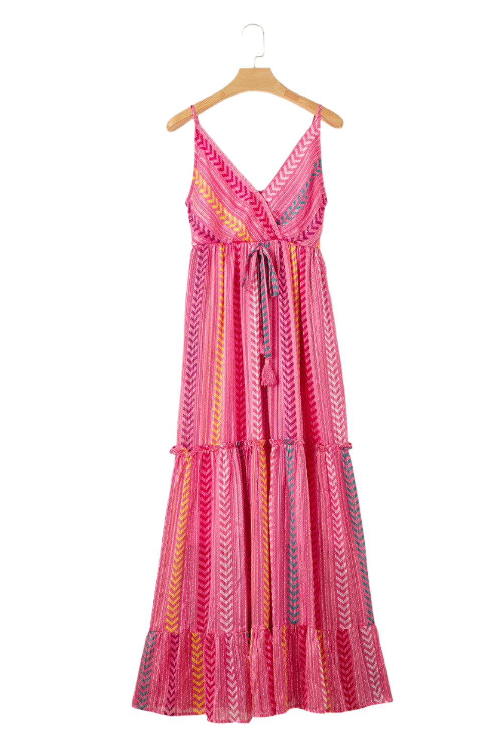 Robe maxi drapée avec franges pour un look bohème élégant