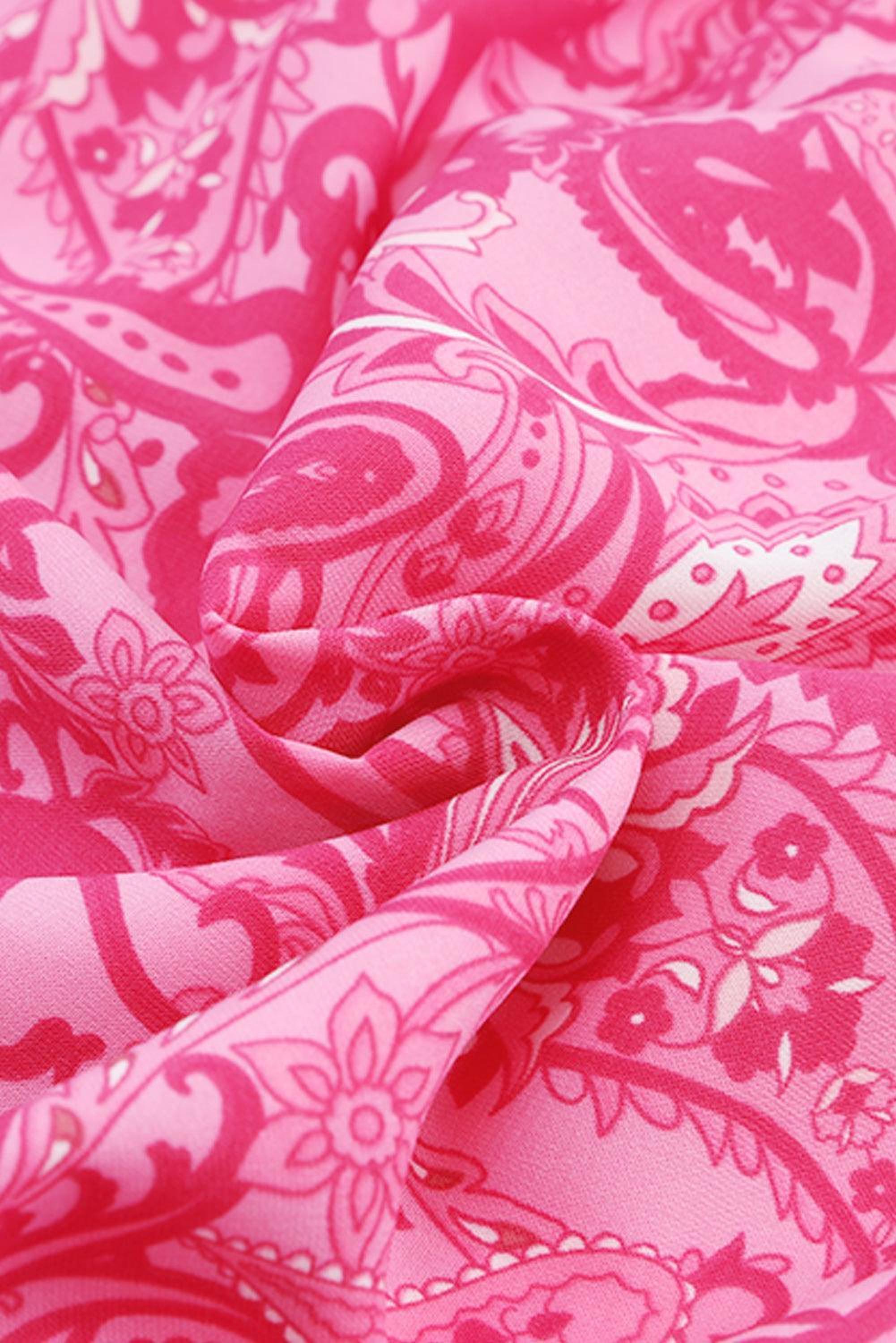 Robe maxi bohème à volants avec imprimé paisley