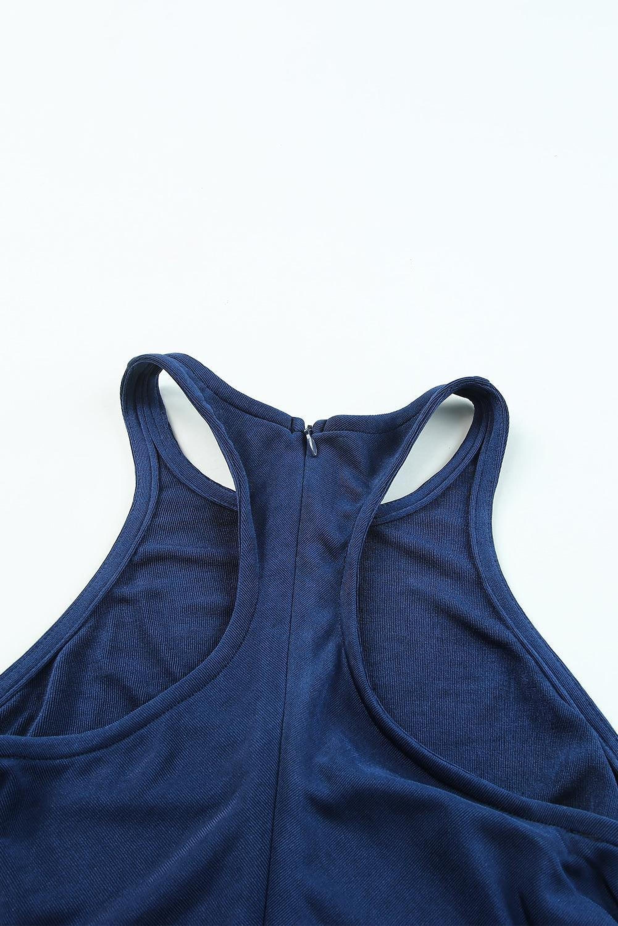 Robe midi côtelée avec dos nageur pour un style élégant