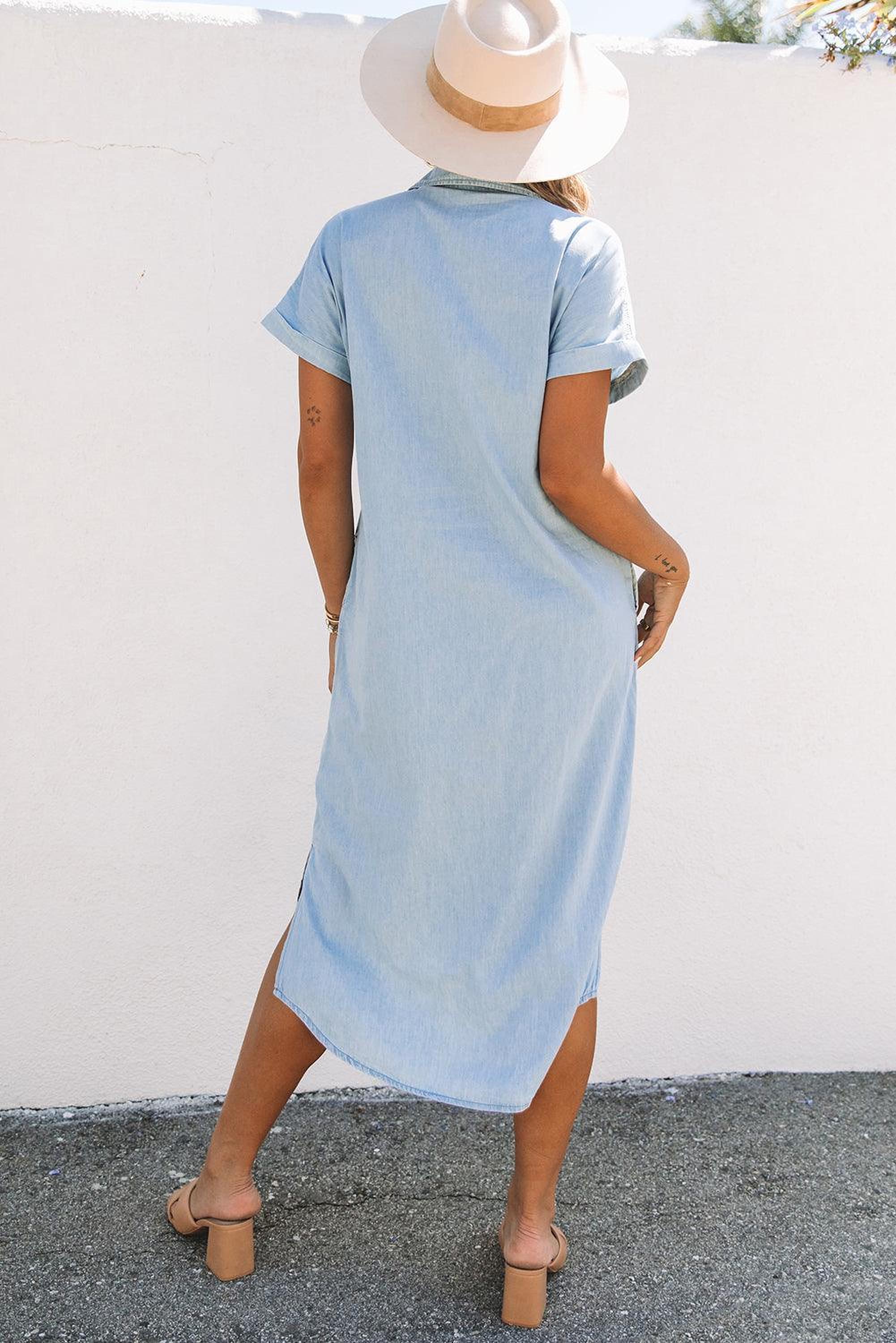 Robe chemise à manches courtes pour un style décontracté