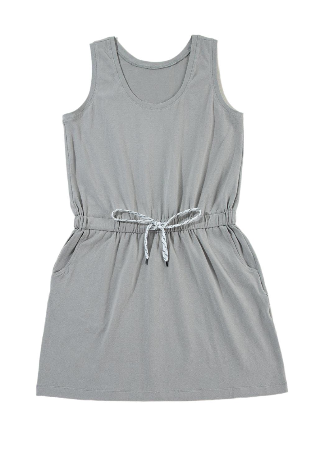 Robe mini sans manches avec cordon taille ajustable