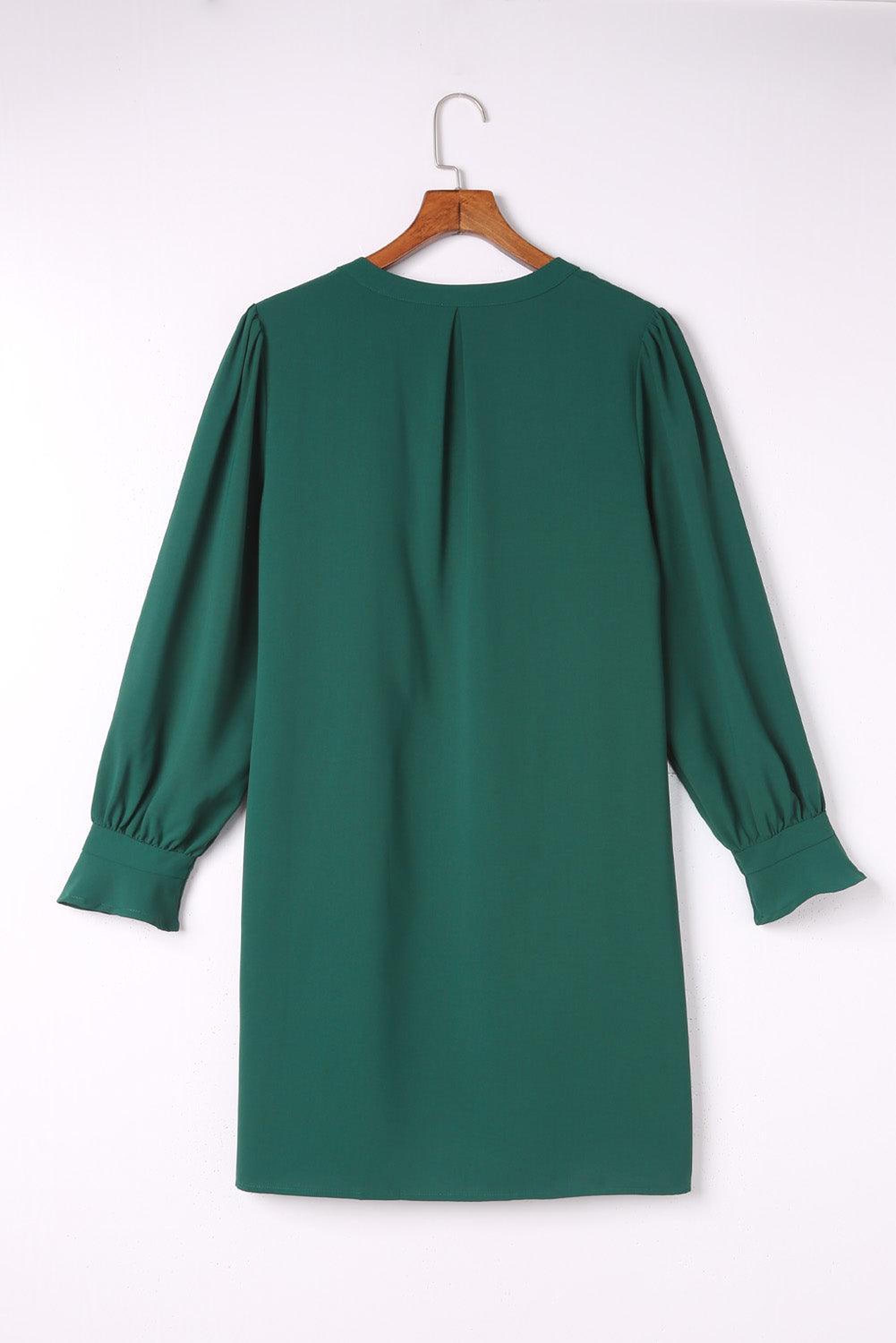 Mini-robe élégante à col V profond avec manches à volants
