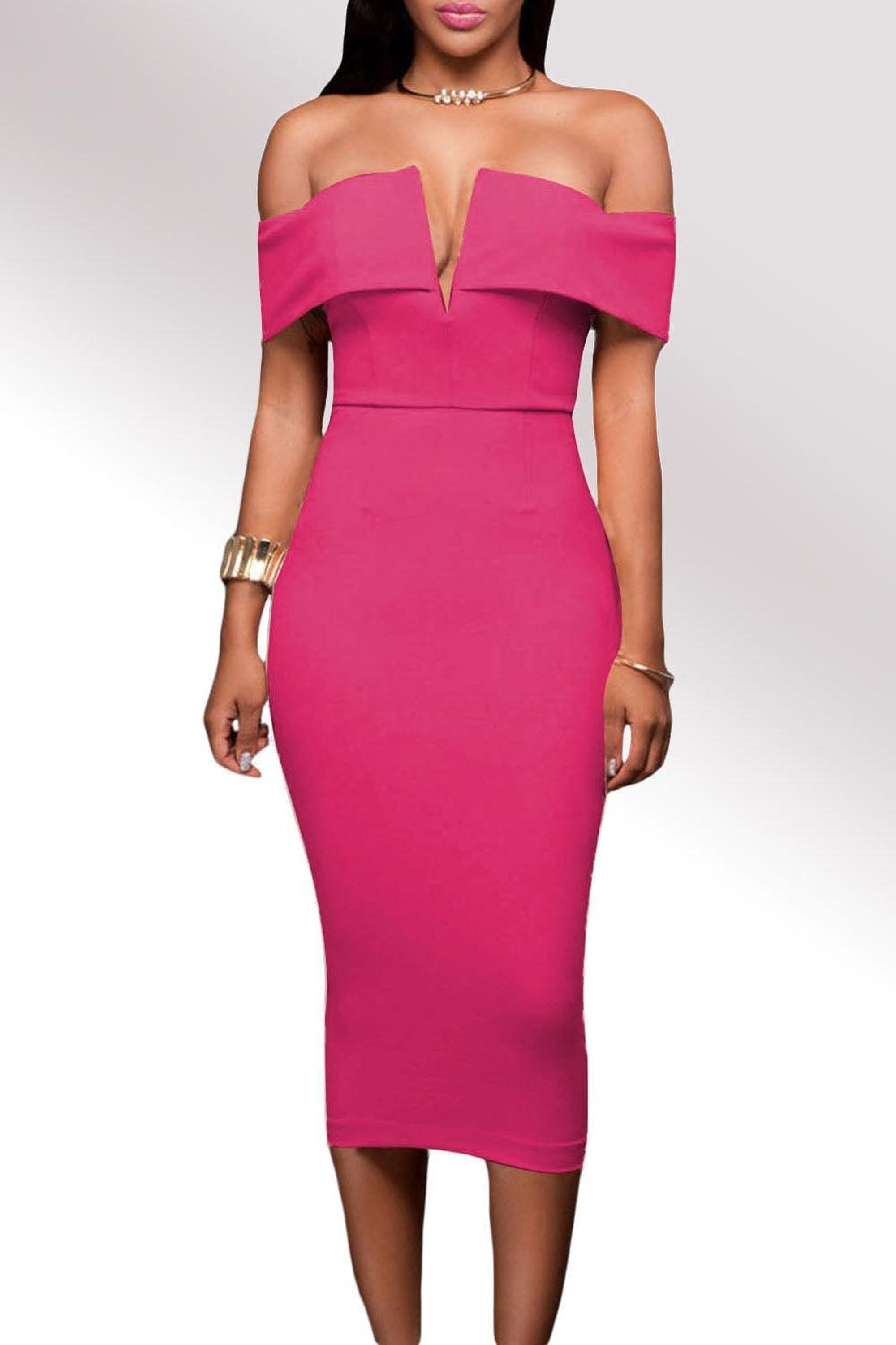 Robe midi chic à épaule dénudée, élégante et moderne