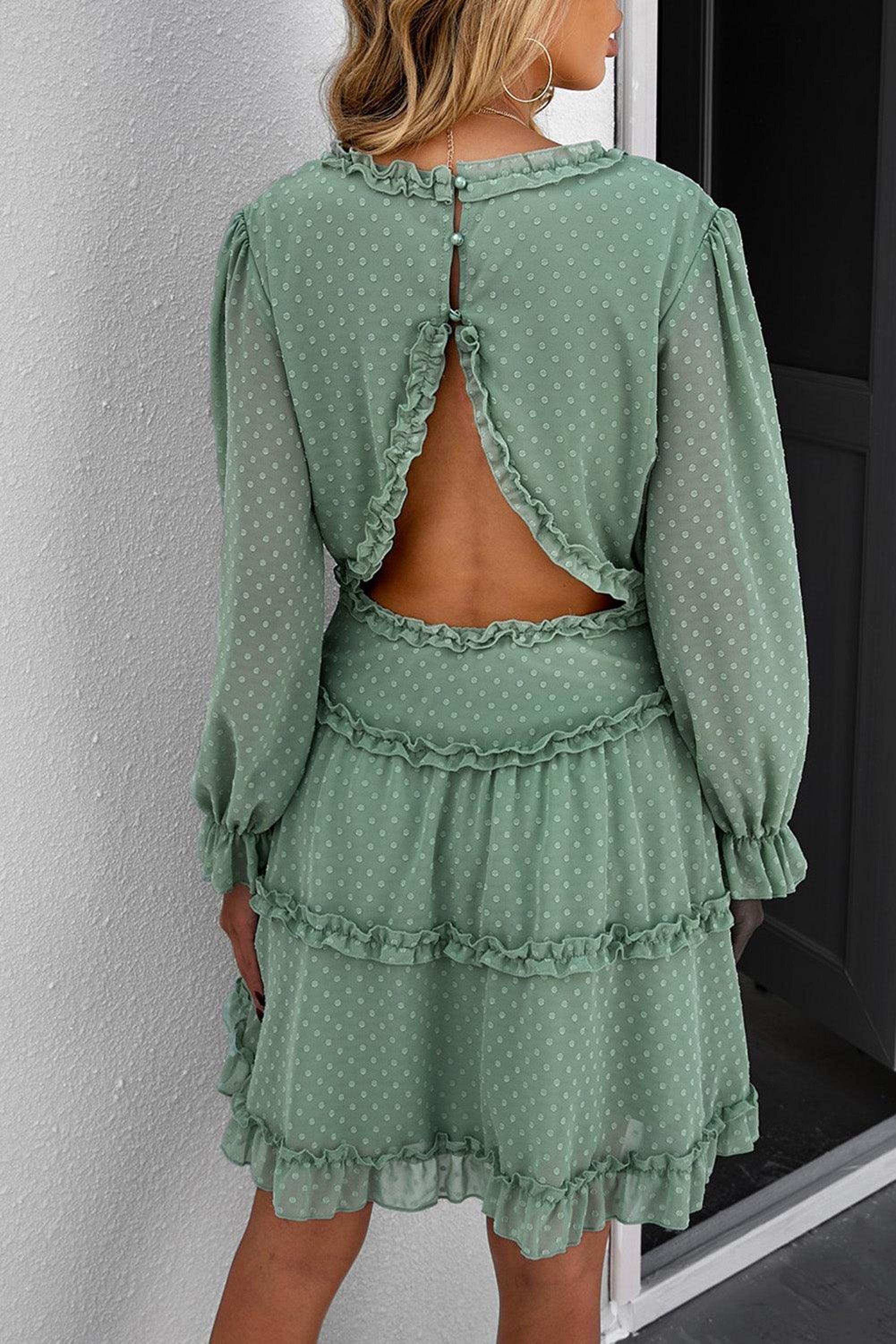 Robe à volants superposés avec dos nu