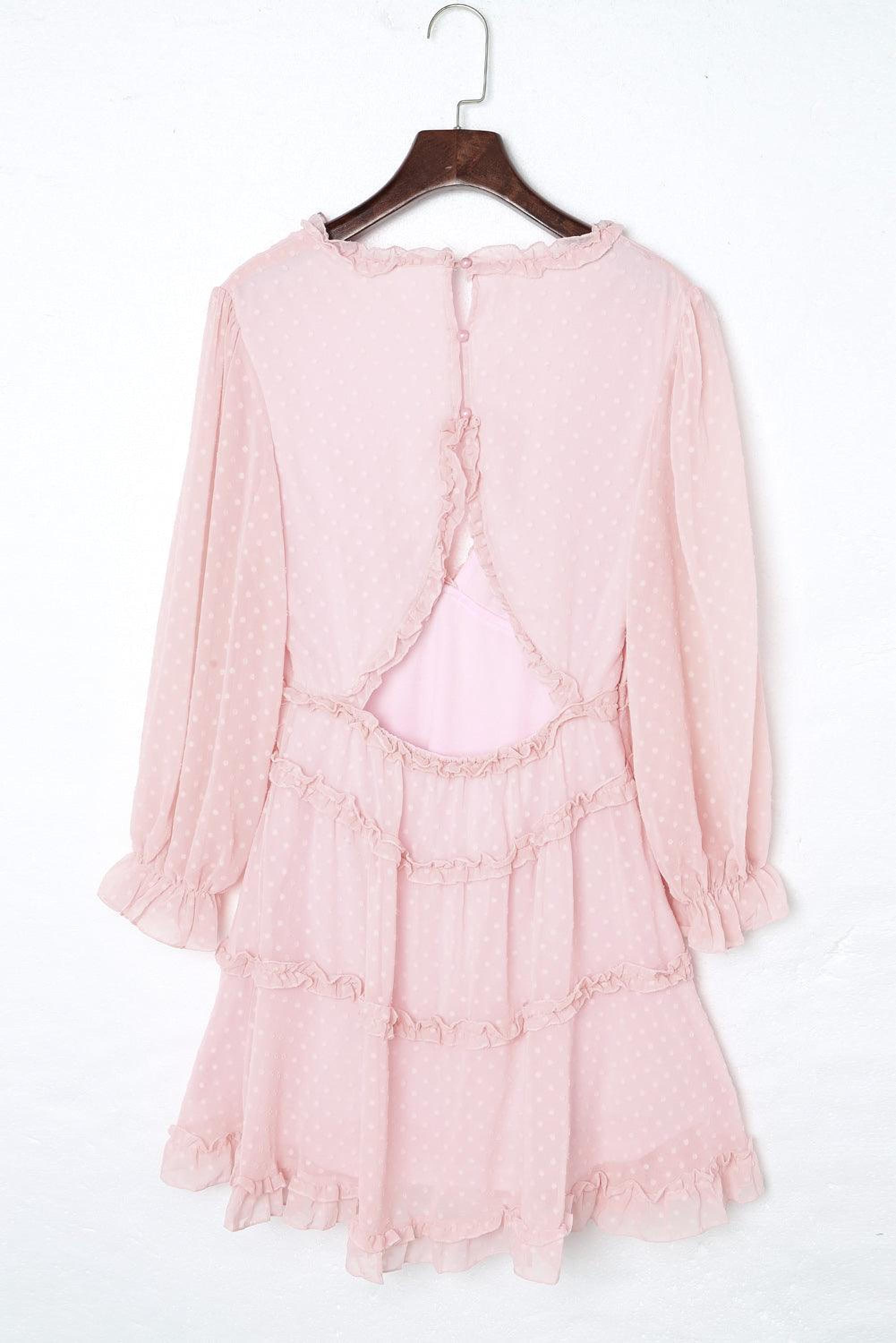 Robe à volants superposés avec dos nu