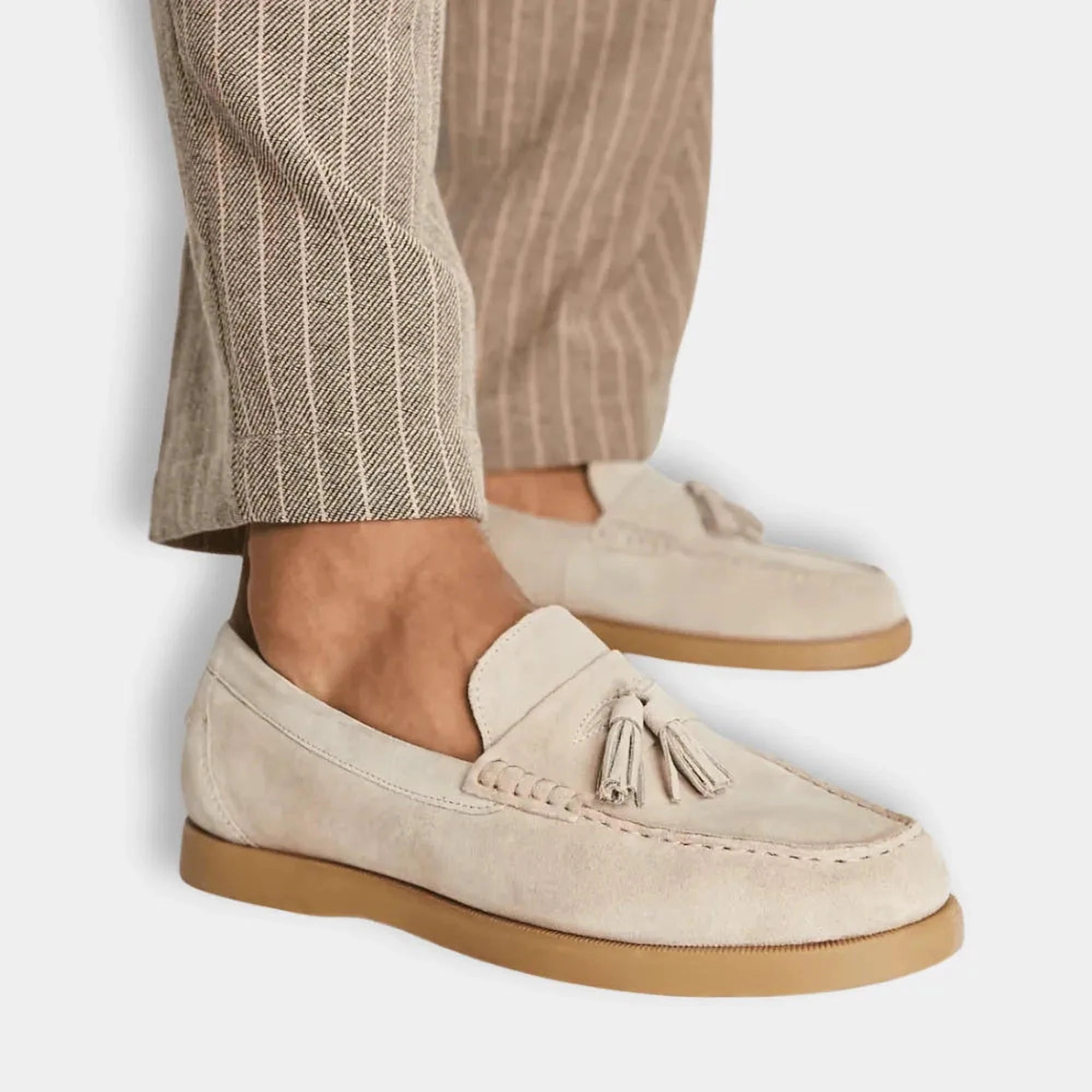Élégance Nomade | Mocassins en Daim avec Pampilles pour Hommes