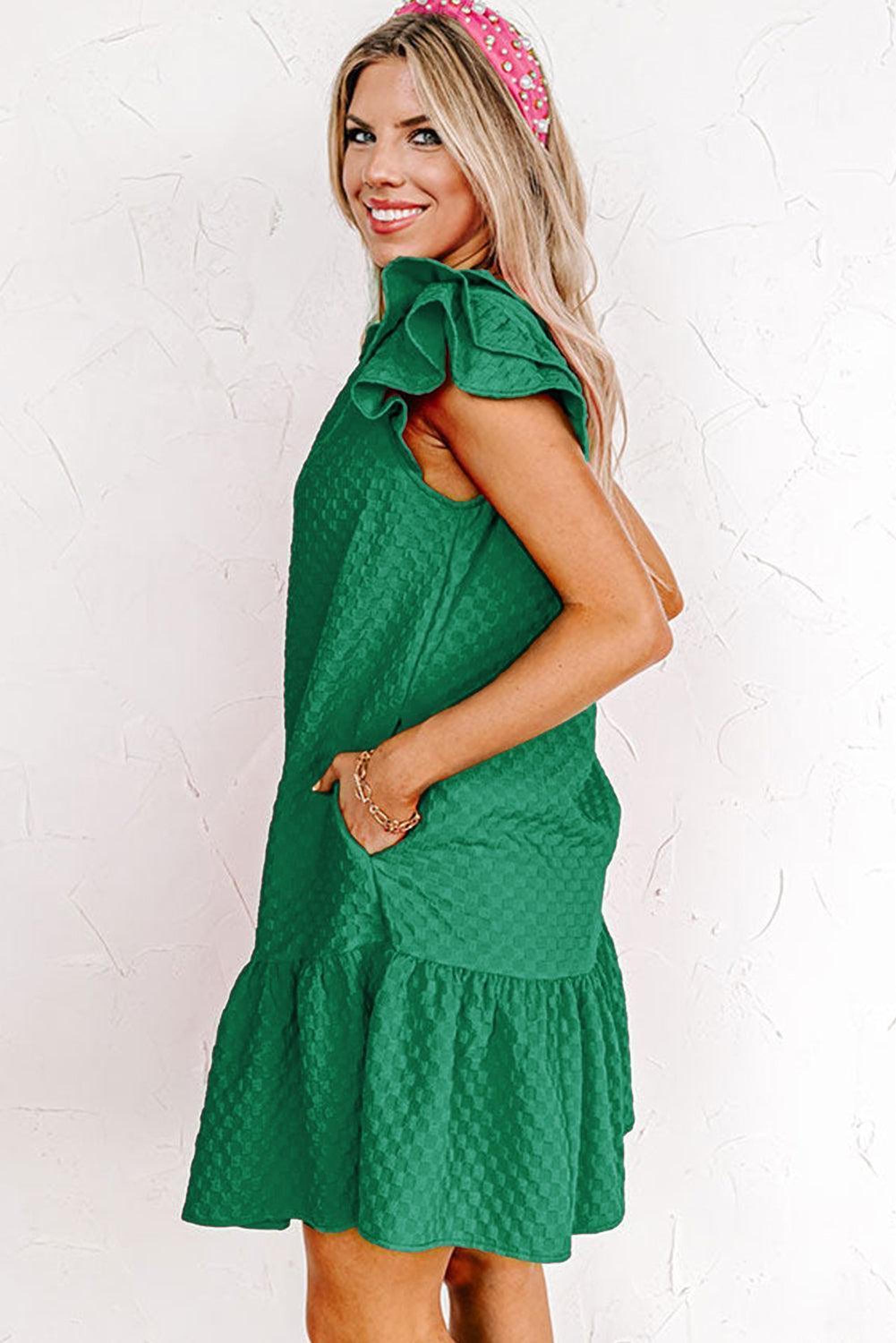 Robe shift élégante avec manches papillon légères