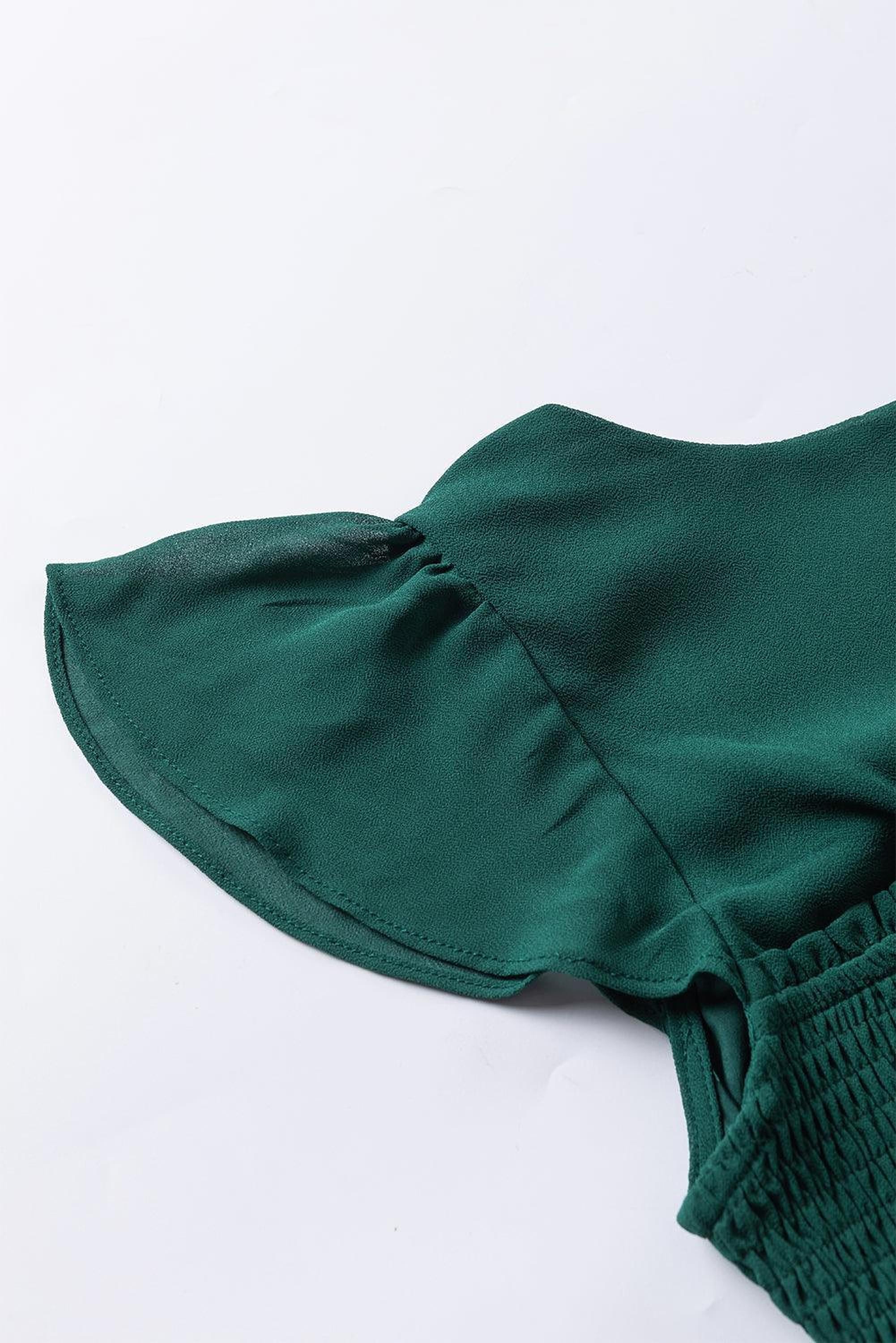 Élégance Plissée | Robe Midi Dos Ouvert à Volants