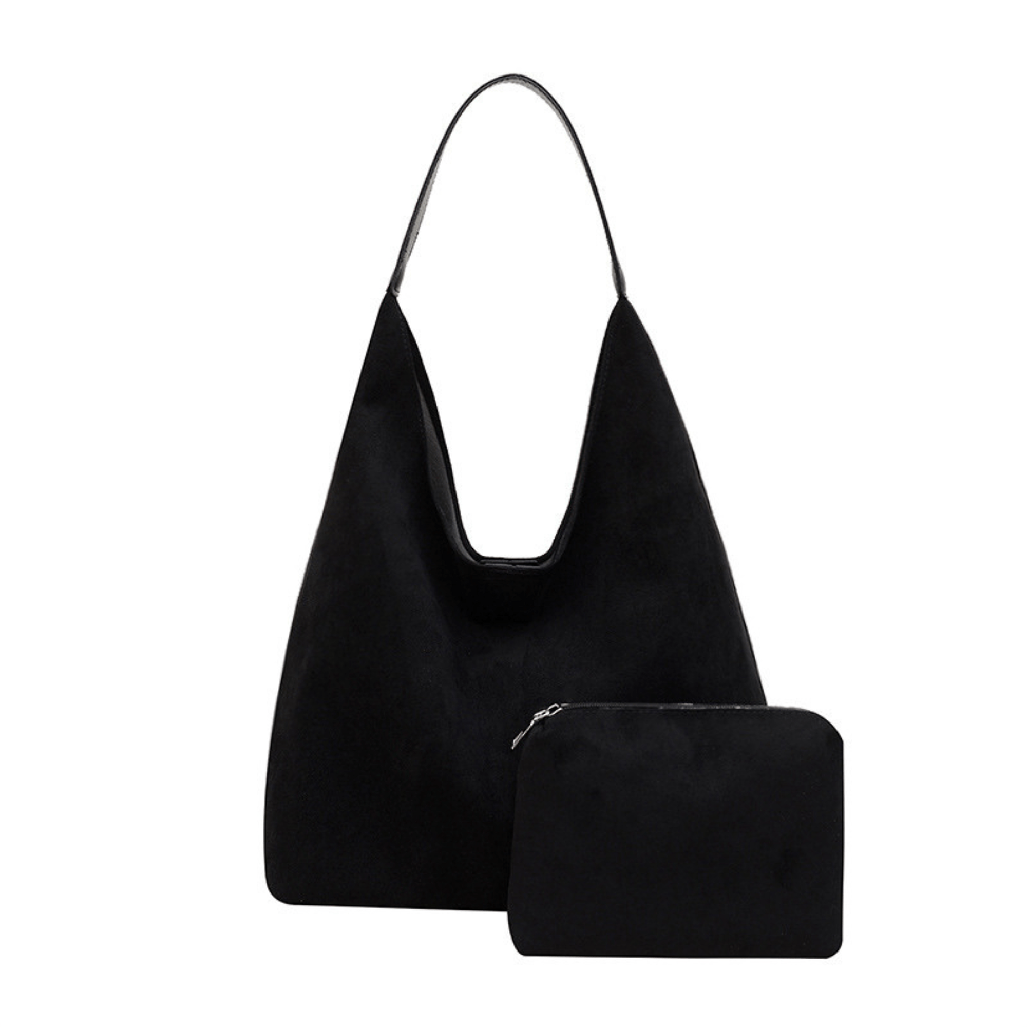 Élégance Portative | Sac souple en V avec pochette et anse longue