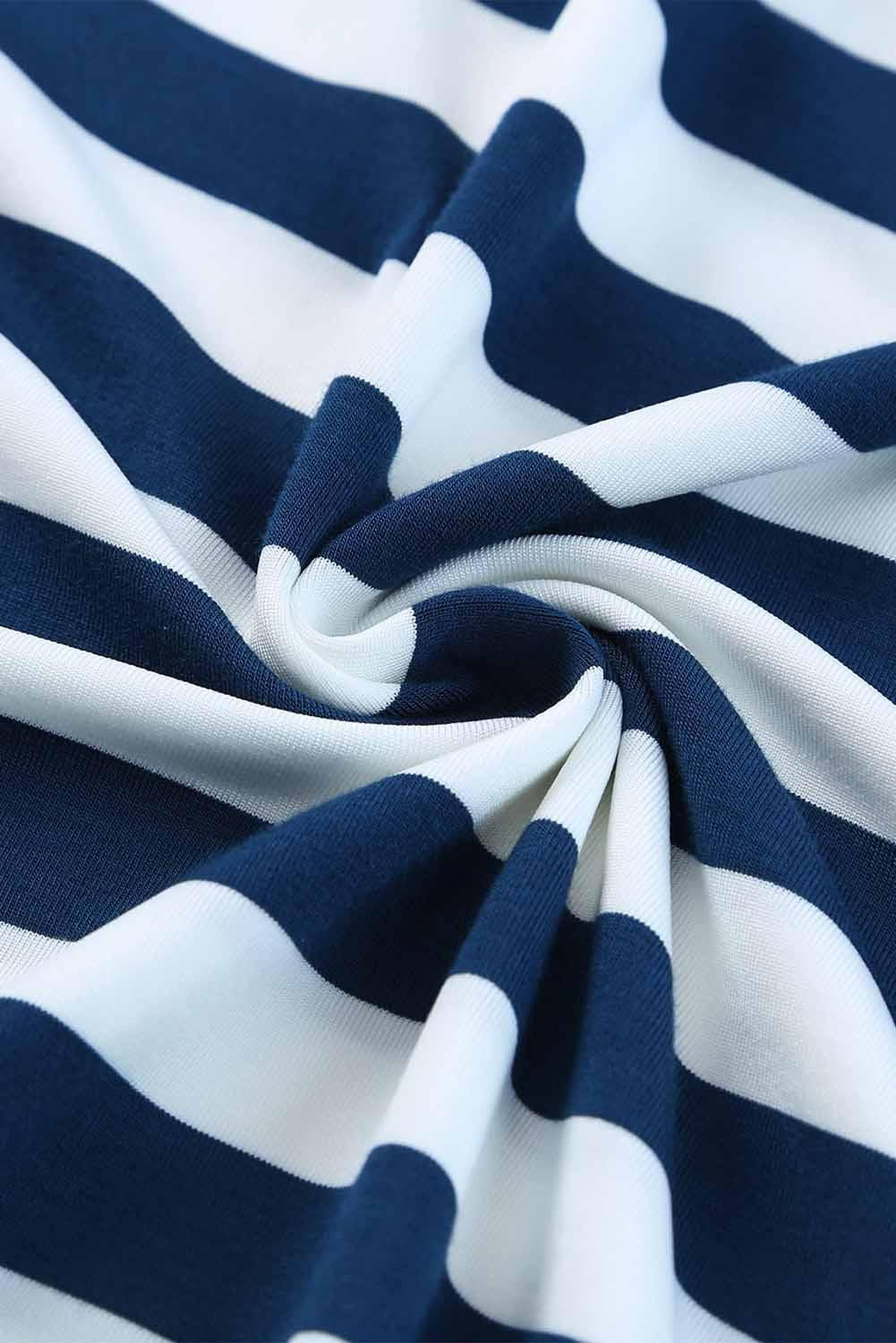 Robe maxi à rayures avec décolleté en V et fentes latérales