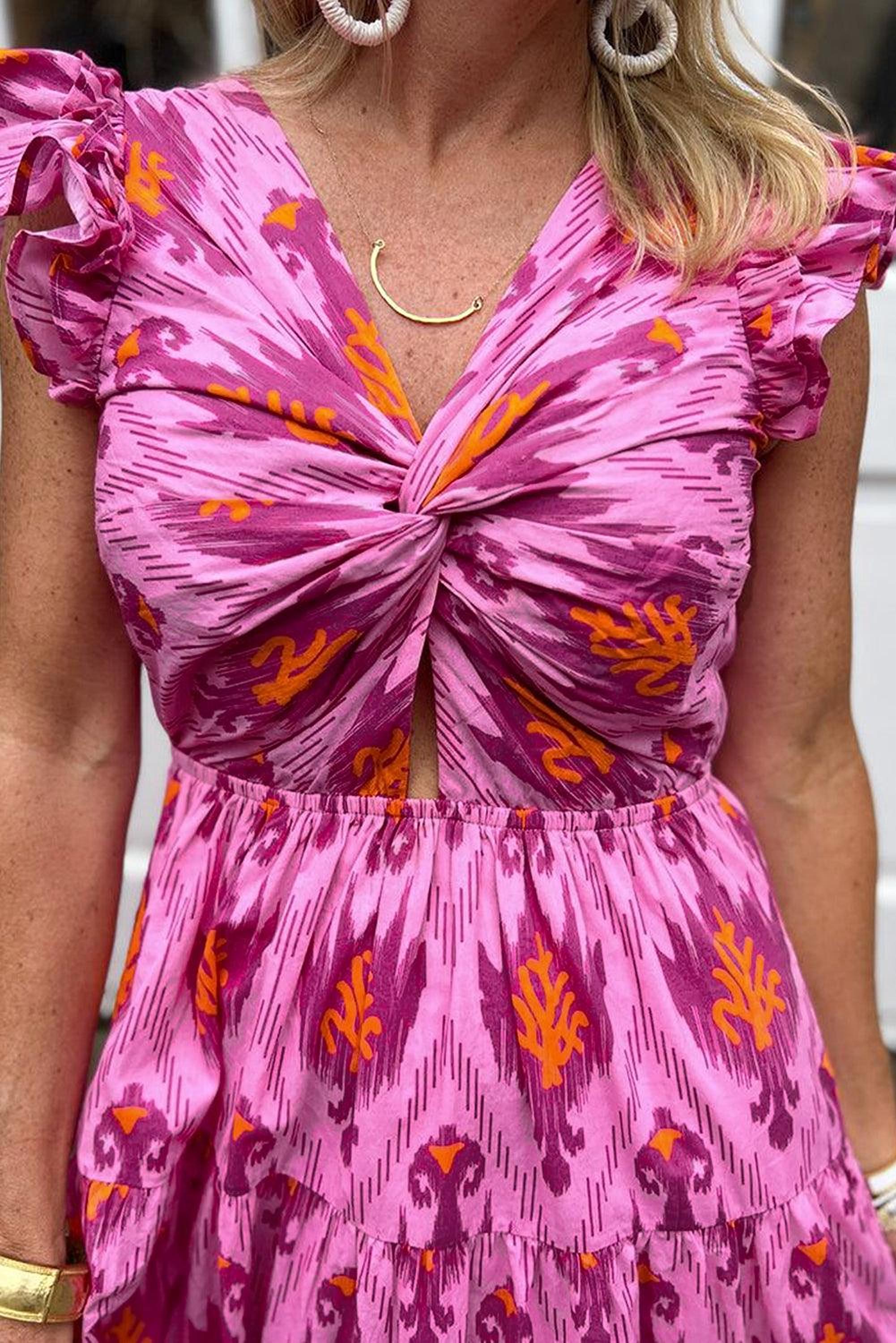 Robe maxi rétro avec volants, style vintage