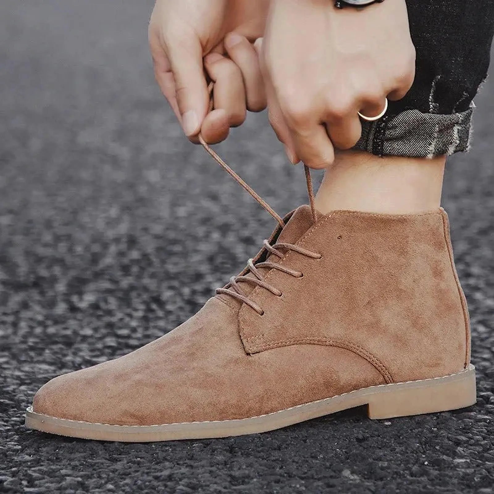 Élégance Tempétueuse | Bottes en Daim pour Hommes