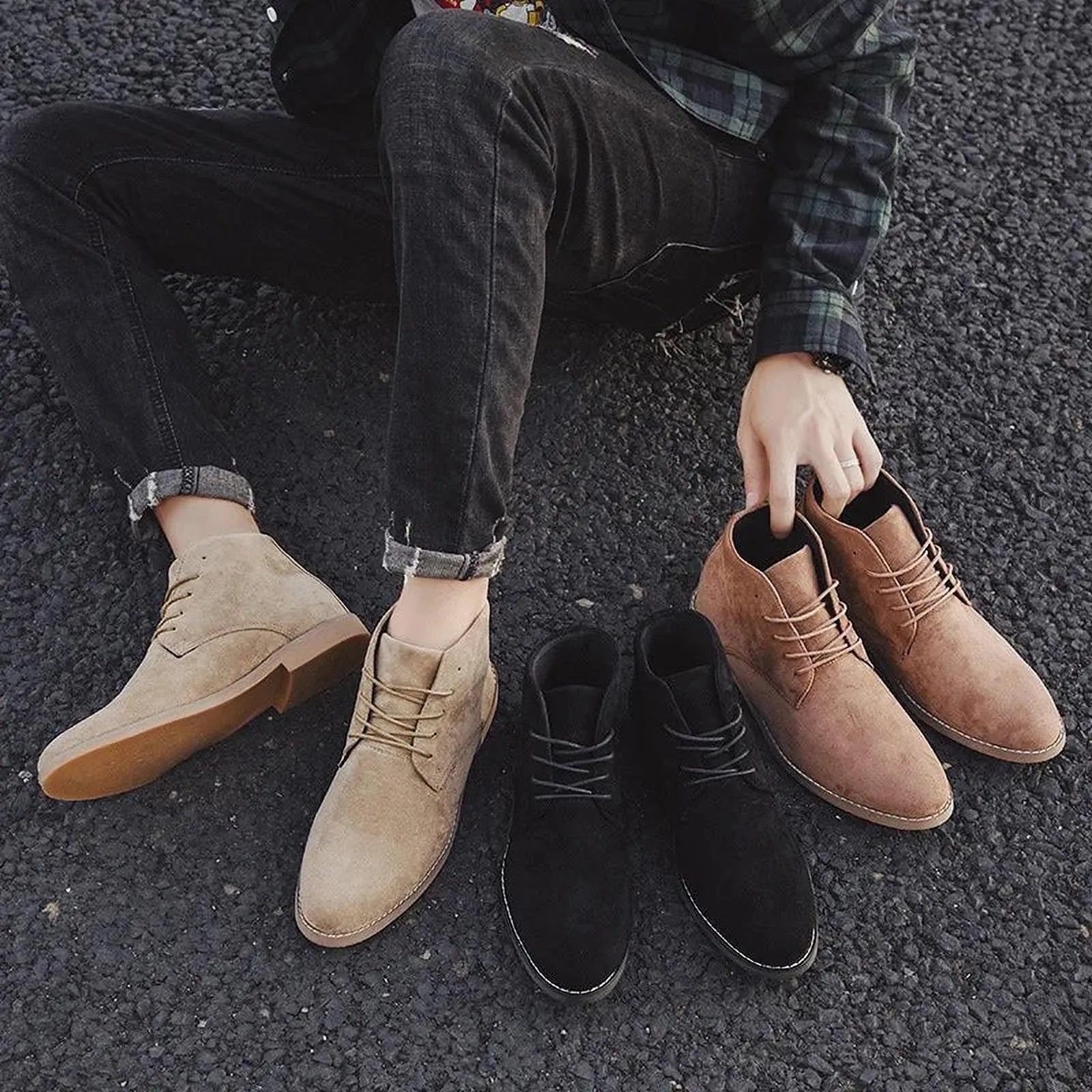 Élégance Tempétueuse | Bottes en Daim pour Hommes
