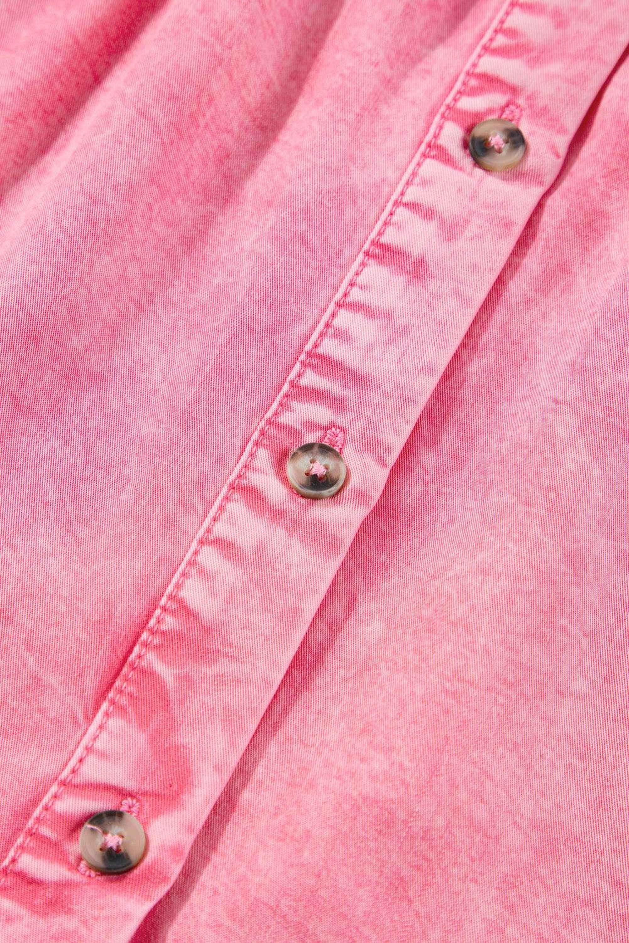 Mini robe en jean avec boutons et manches à volants courtes