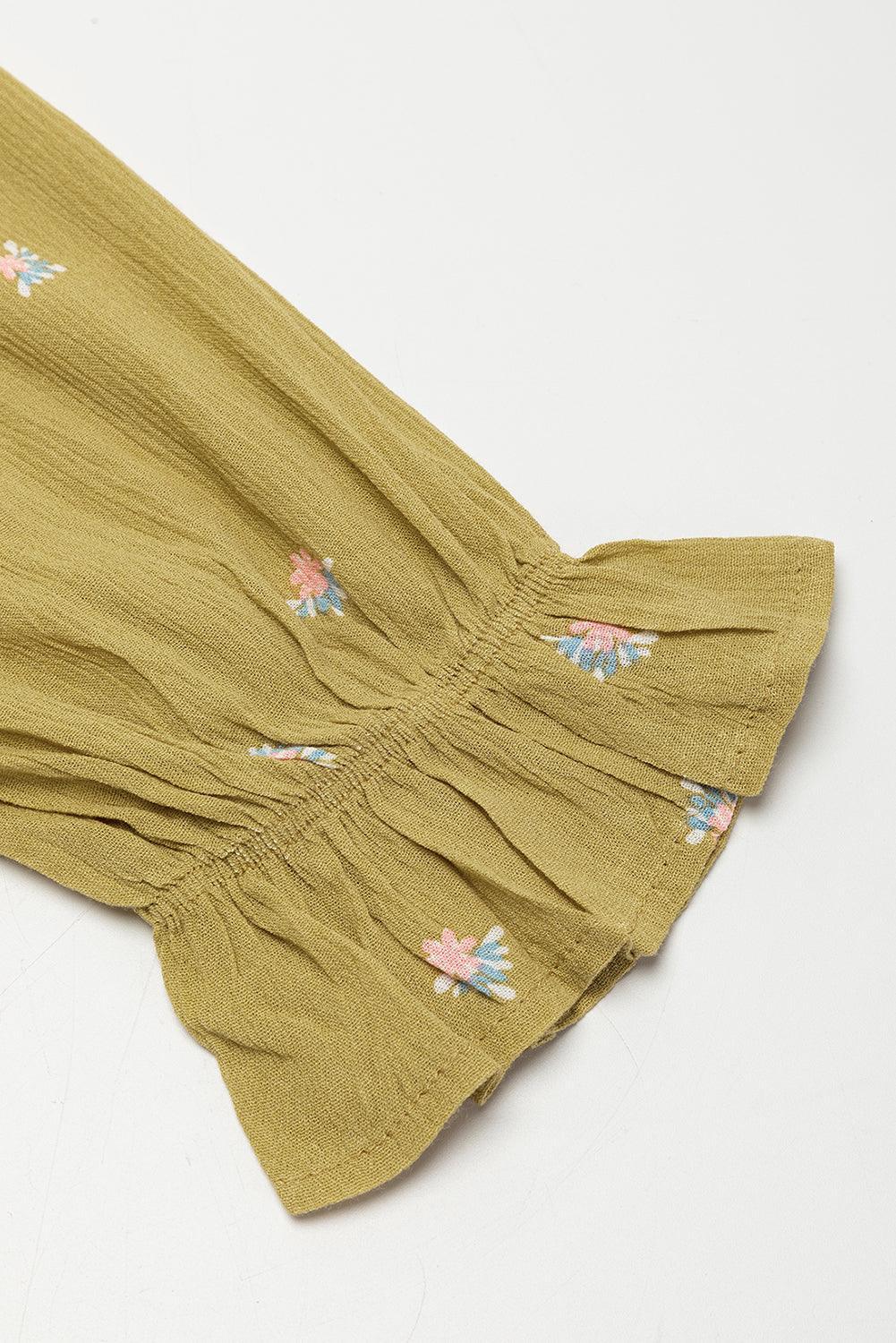 Robe midi boho imprimée avec volants